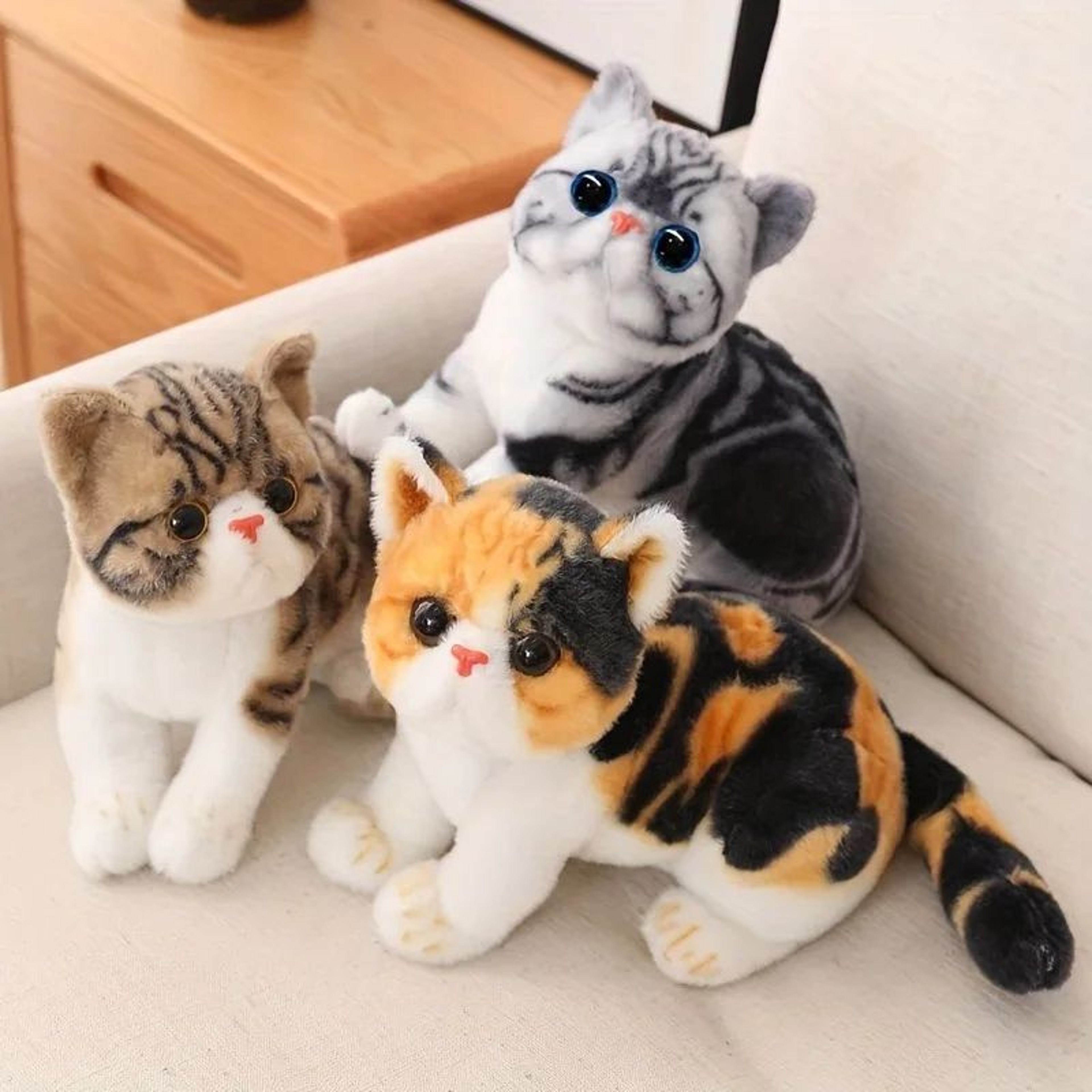 Lifelike American Shorthair Cat Plush Toy Realistic Stuffed Kitty Doll For Home Decor Kids Stress R 0