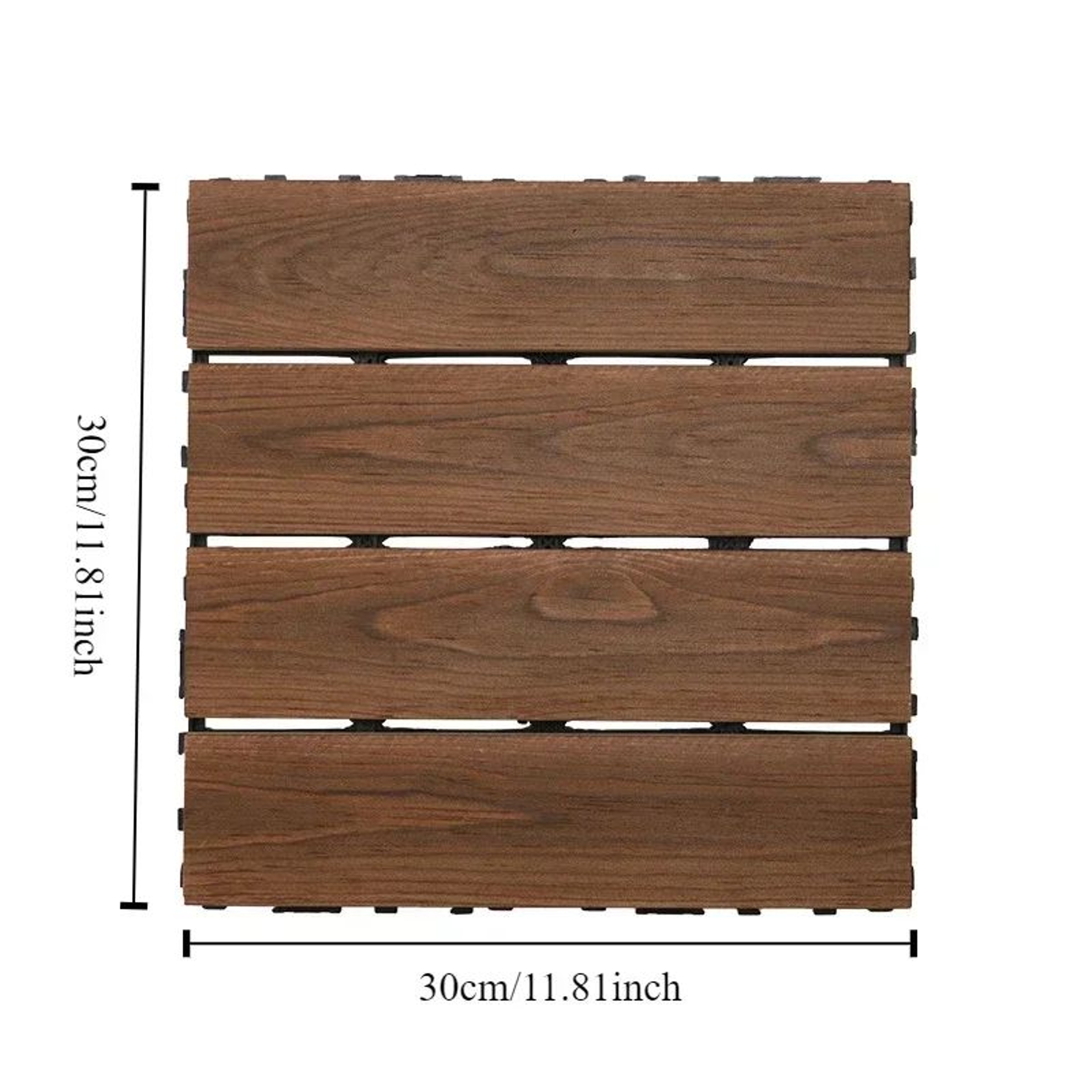 27 Pcs Interlocking Solid Wood Deck Tiles  DIY Outdoor Flooring For Patio Garden Terrace  Poolside  5