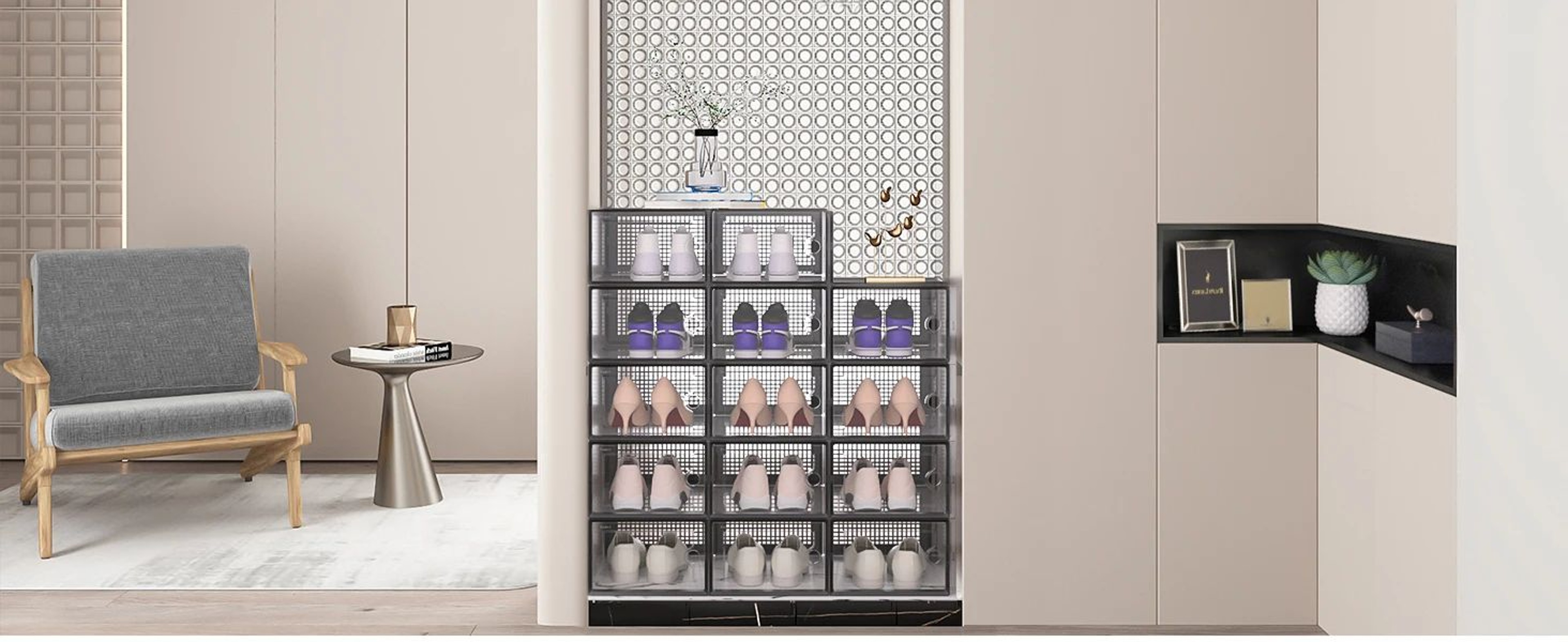 Clear Stackable Shoe Storage Boxes  Large Sneaker Organizer Containers SpaceSaving Shoe Rack Altern 9