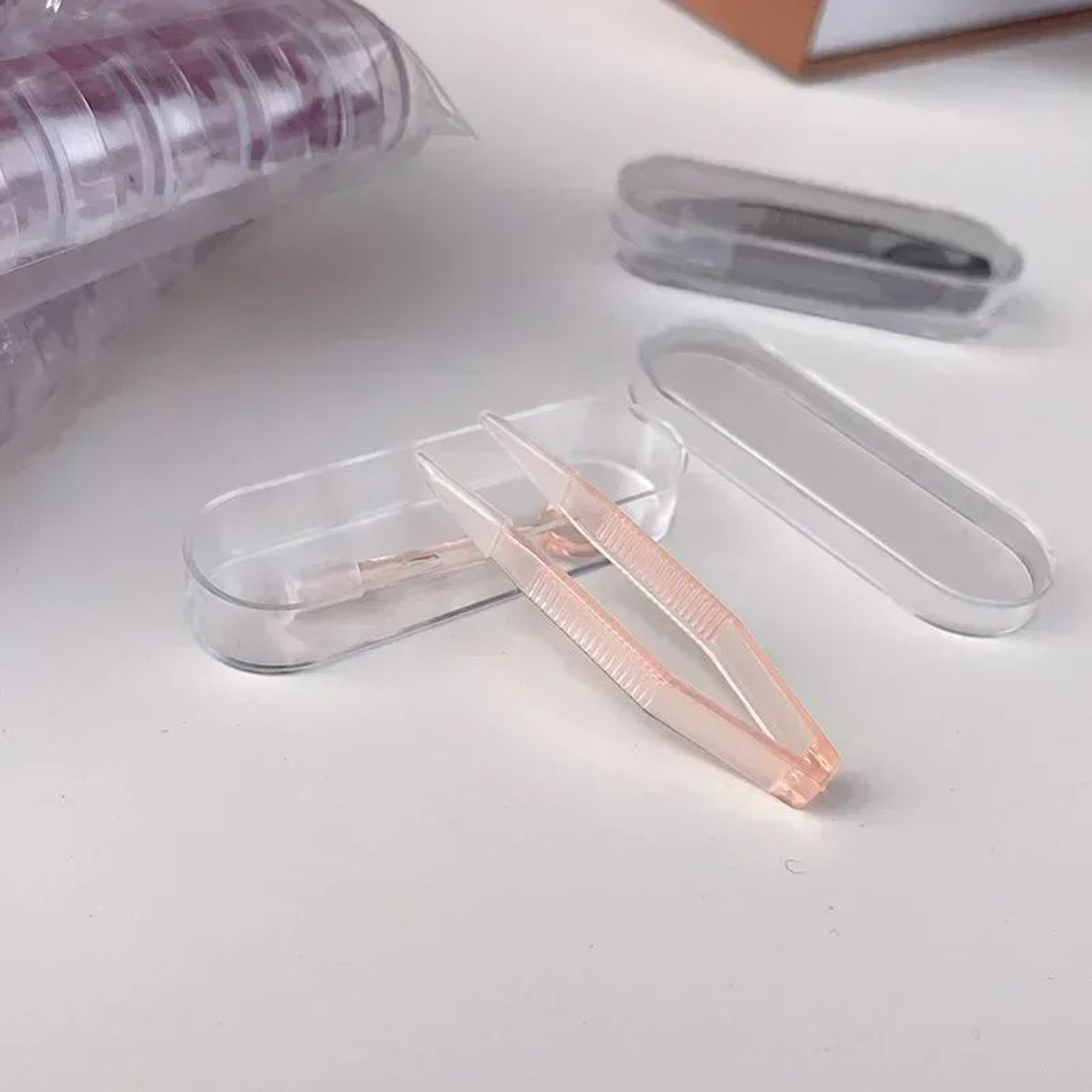 Contact Lens Travel Kit With Tweezers  Long Clamp Rod  Transparent Case Container Box Easy Hygienic 0
