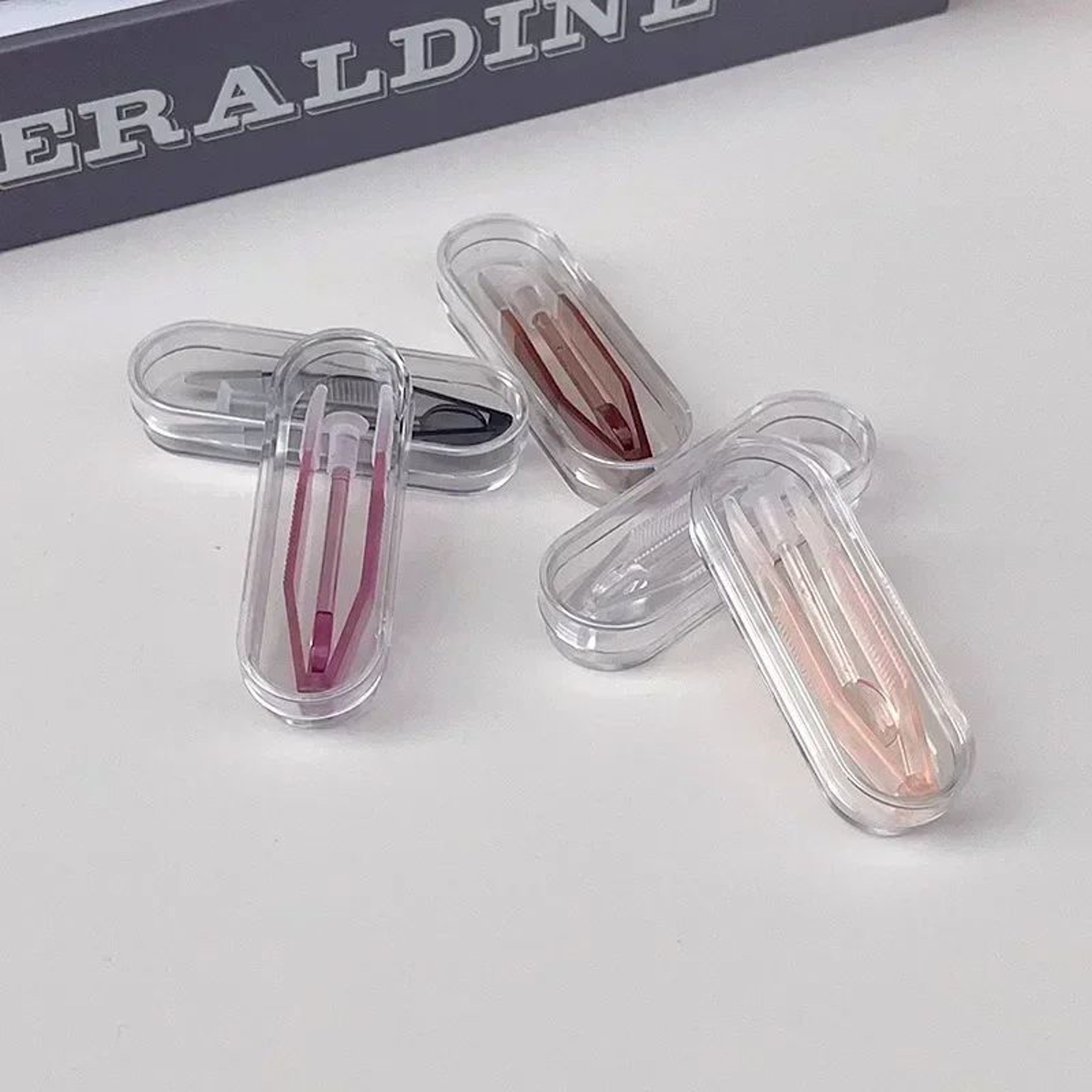 Contact Lens Travel Kit With Tweezers  Long Clamp Rod  Transparent Case Container Box Easy Hygienic 3