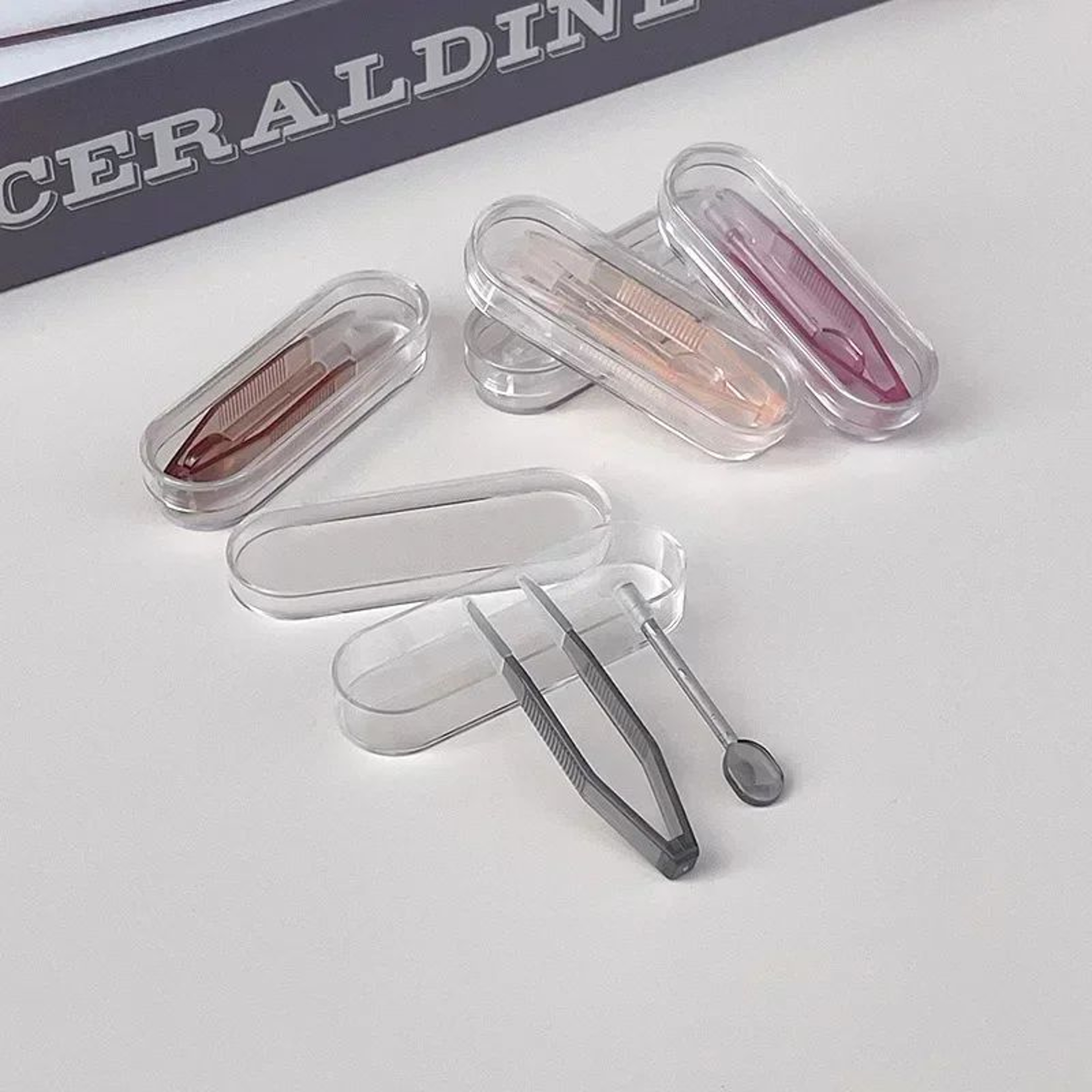Contact Lens Travel Kit With Tweezers  Long Clamp Rod  Transparent Case Container Box Easy Hygienic 4