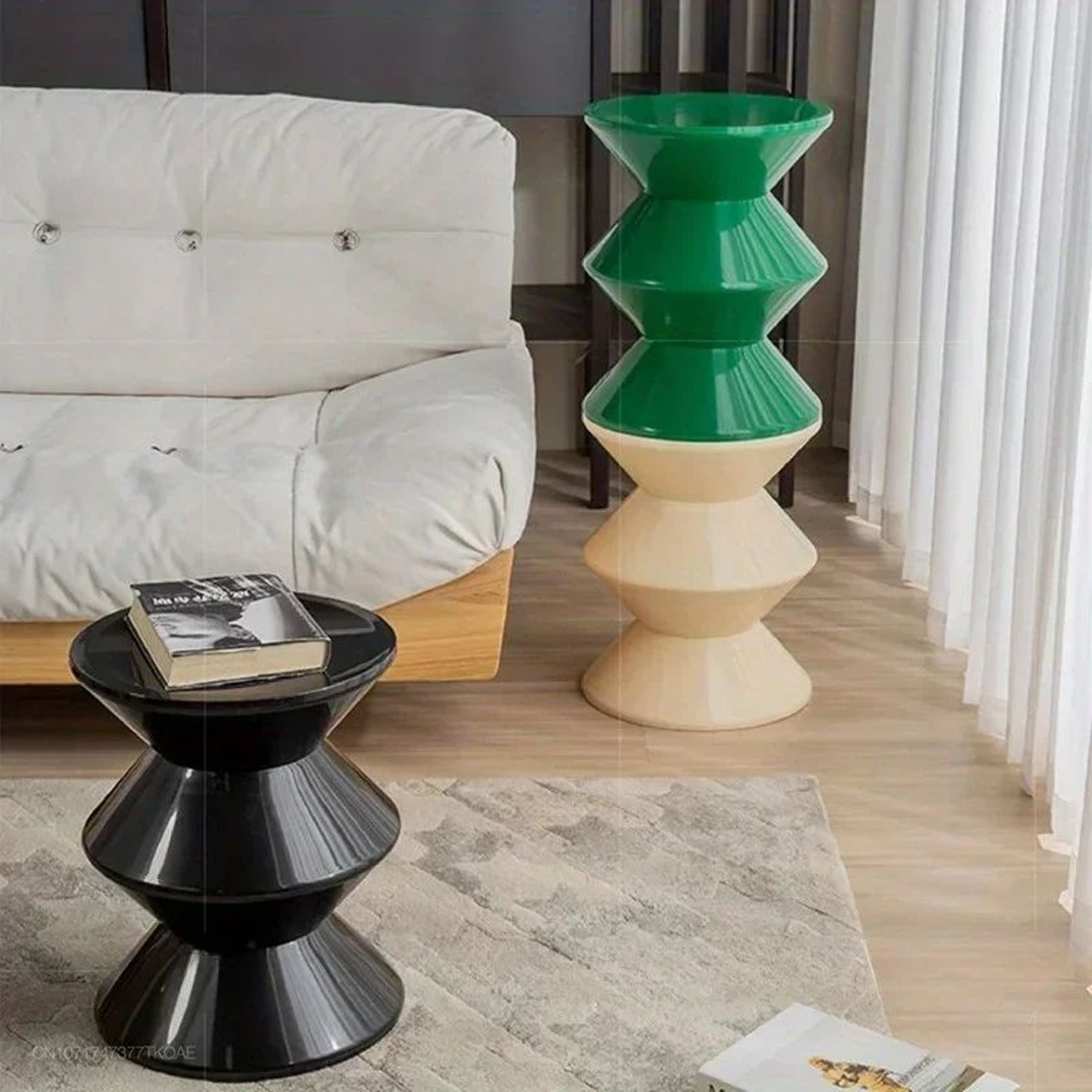 Modern Plastic Side End Table  Durable Small Coffee Table Nightstand For Living Room Sofa Hallway B 8