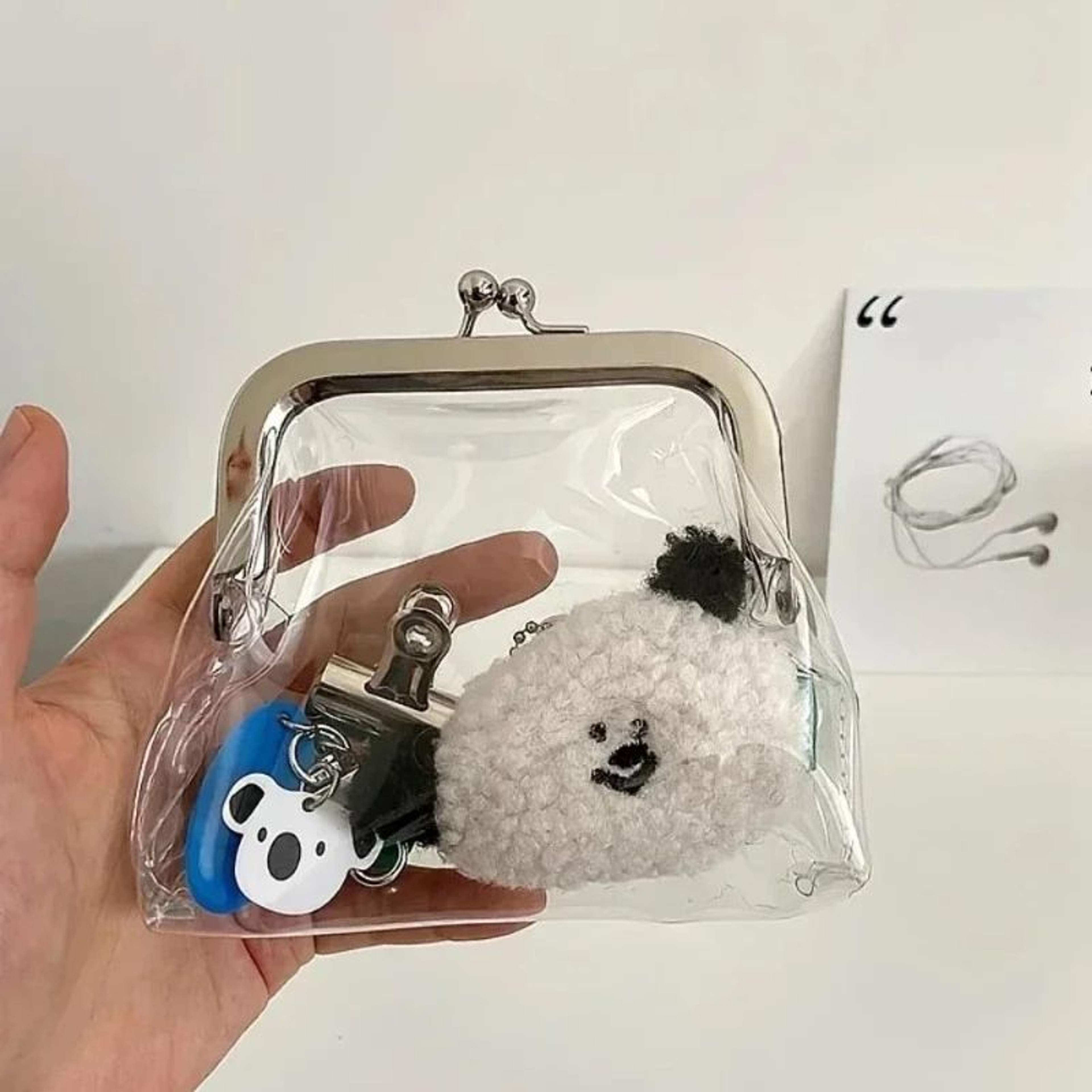 Transparent PVC Coin Purse Makeup Bag  Portable Travel Storage Pouch For Change Earphones Lipstick  7