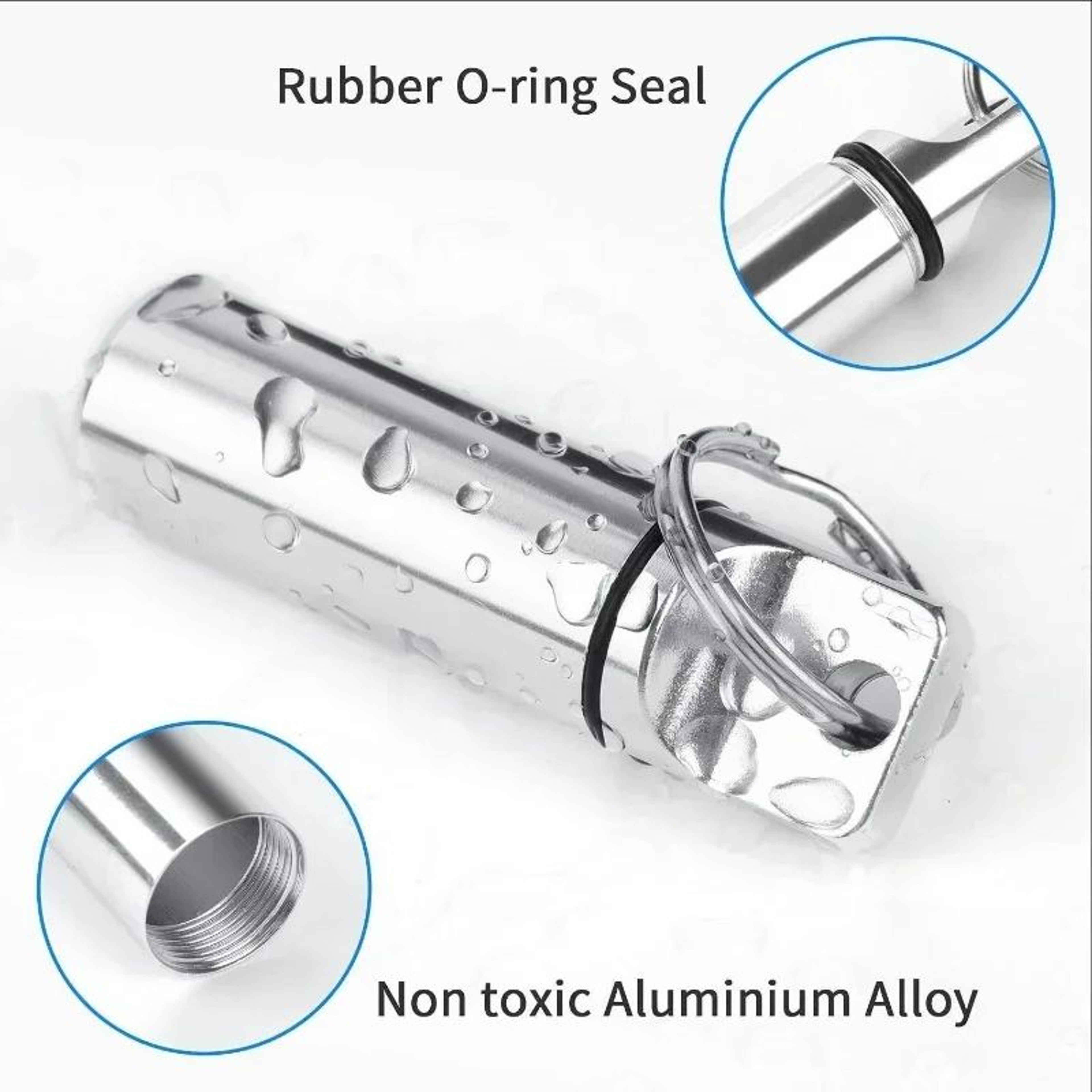 Waterproof Aluminum Pill Box Keychain With Carabiner  Outdoor Travel Medicine Case Container Secure 4