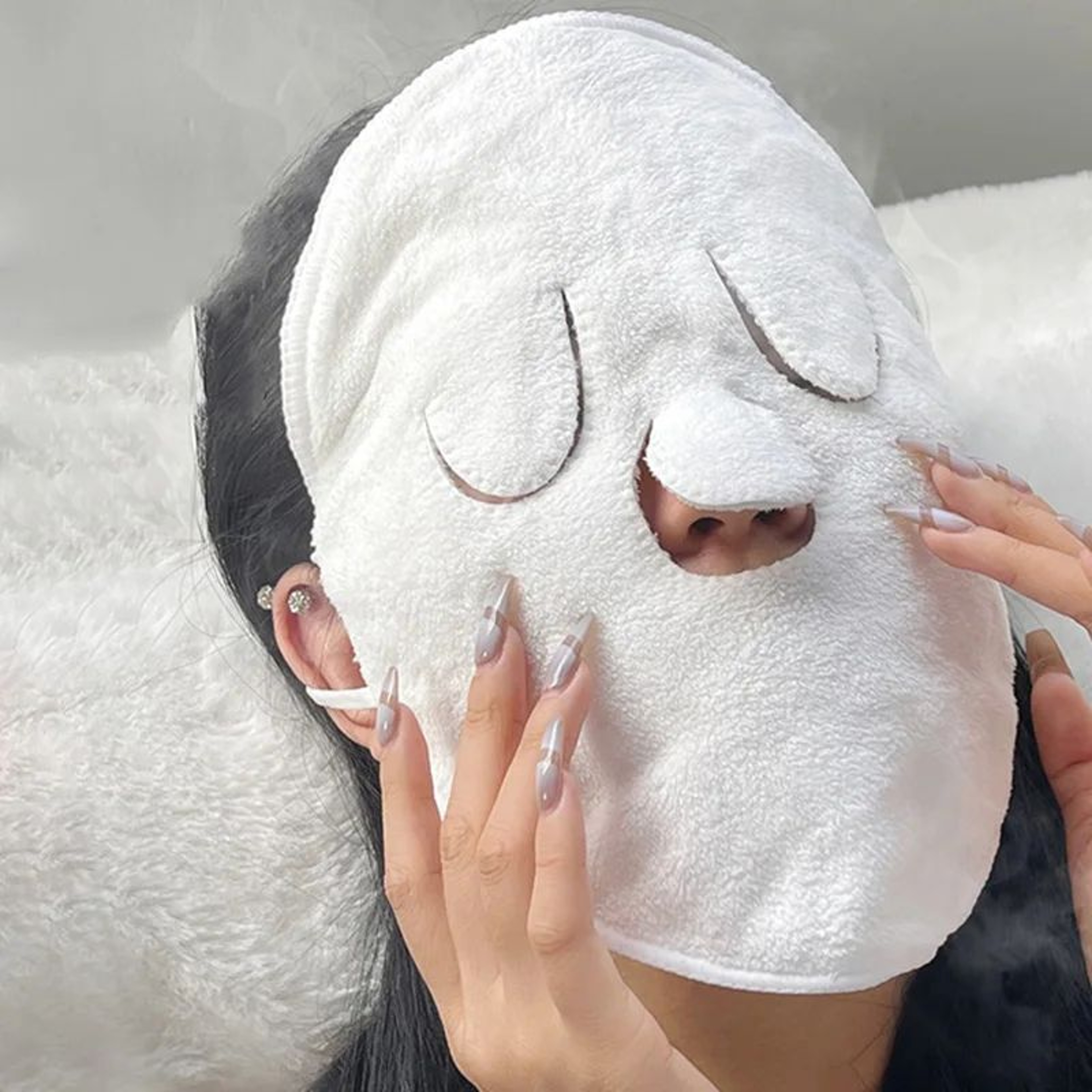 Cotton Hot Compress Face Towel Mask  Steamed Wet Compress For Pore Opening Deep Clean Spa Facial Sk 7