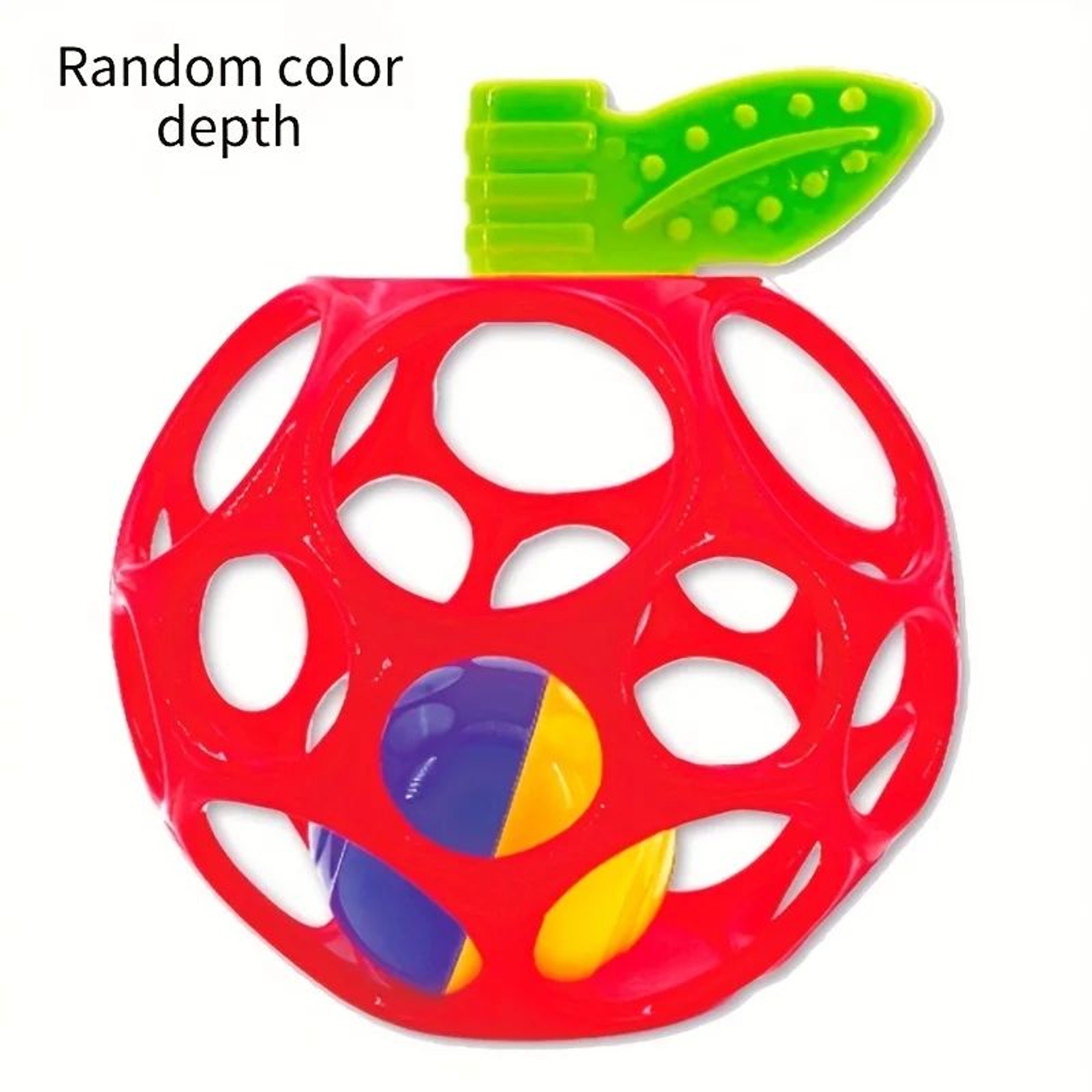 Apple Sensory Bell Rattle Ball For Babies 0  ABS Tactile Teether Toy Motor Skills Puzzle CE Safe Gi 4