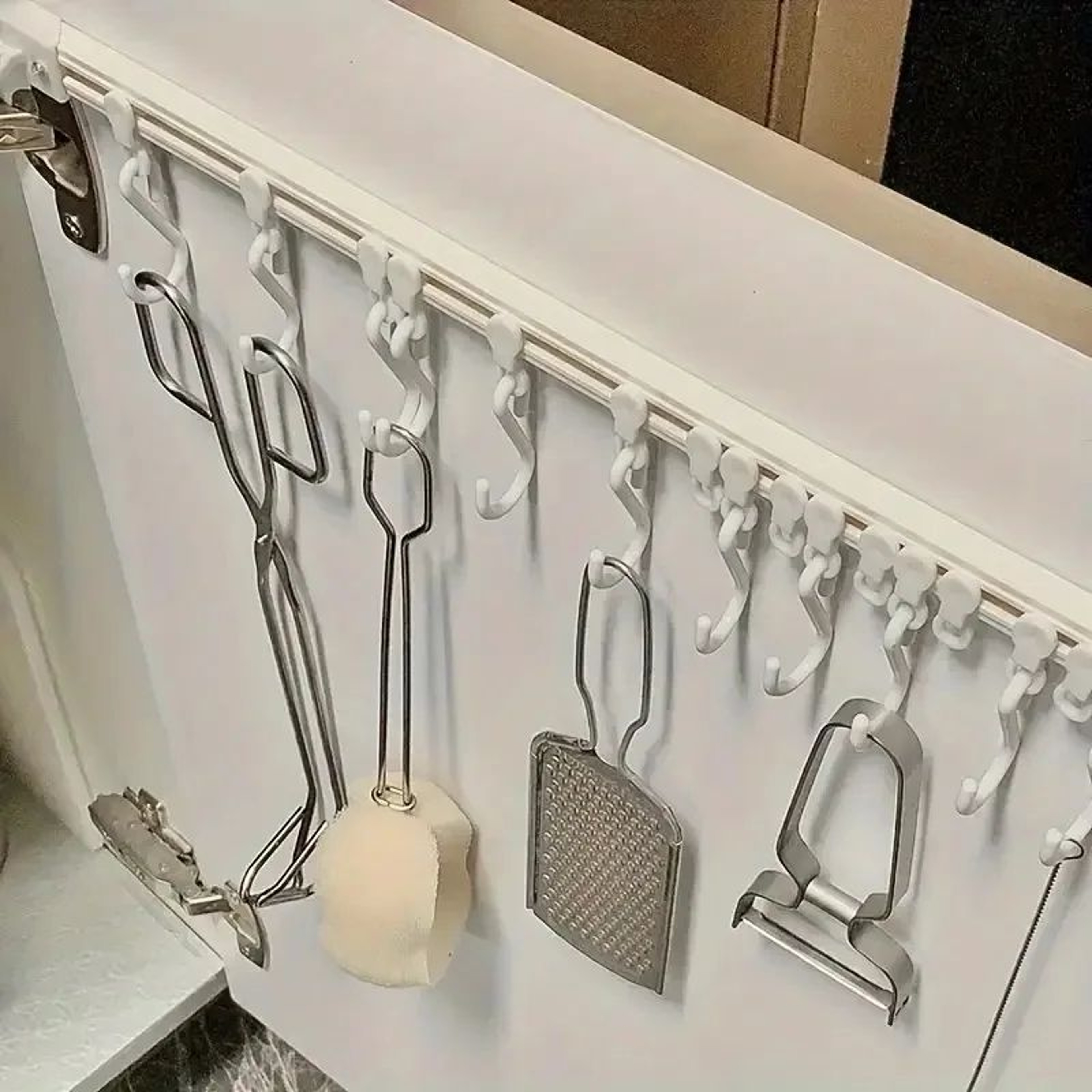 NoDrill Adhesive Sliding Hooks For Door Back  Strong Kitchen Cabinet Organizer Rack SpaceSaving Sto 3