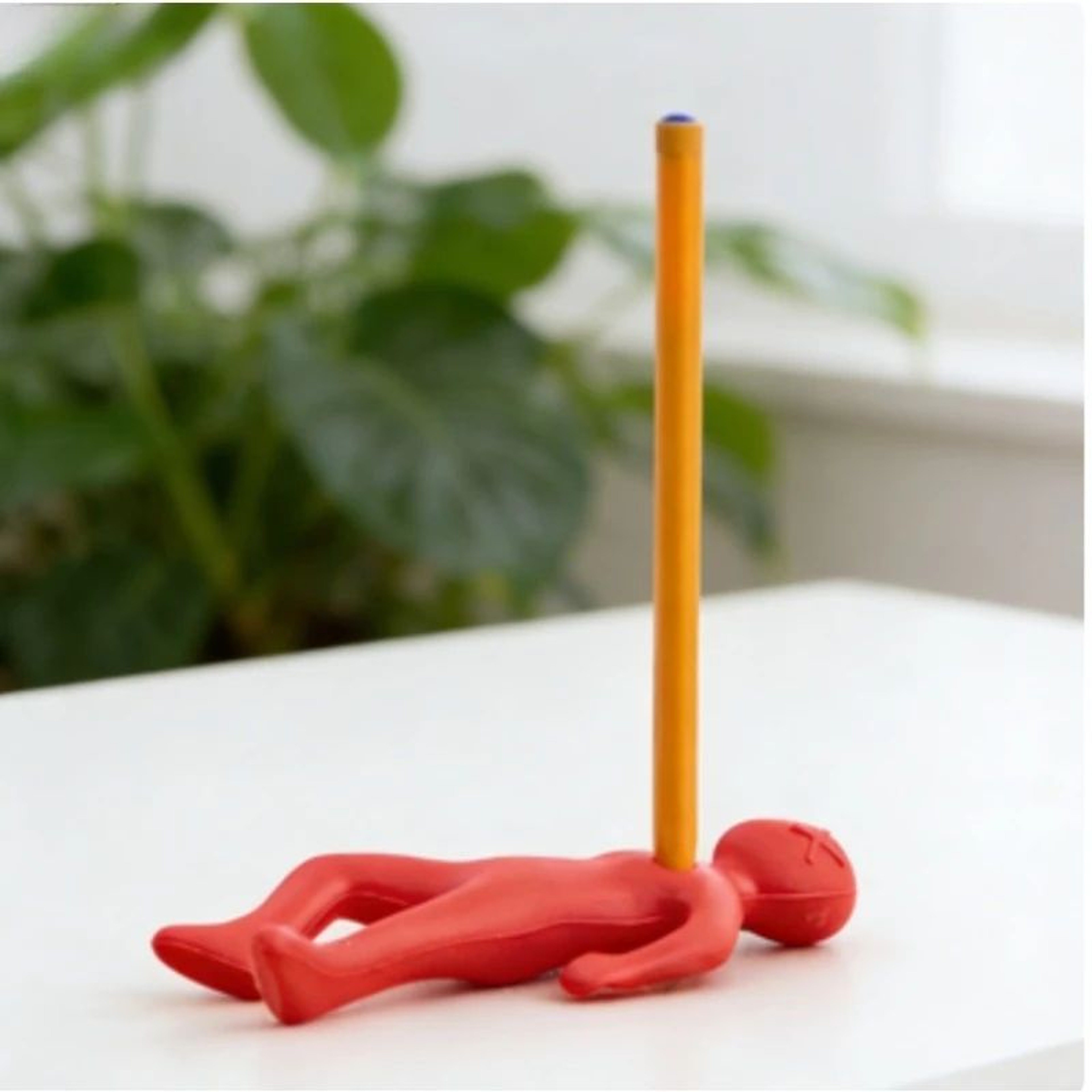 Funny Vent Pen Holder Desk Ornament  Creative Red Villain Pen Plug Stand Cute Office Decor  Novelty 6