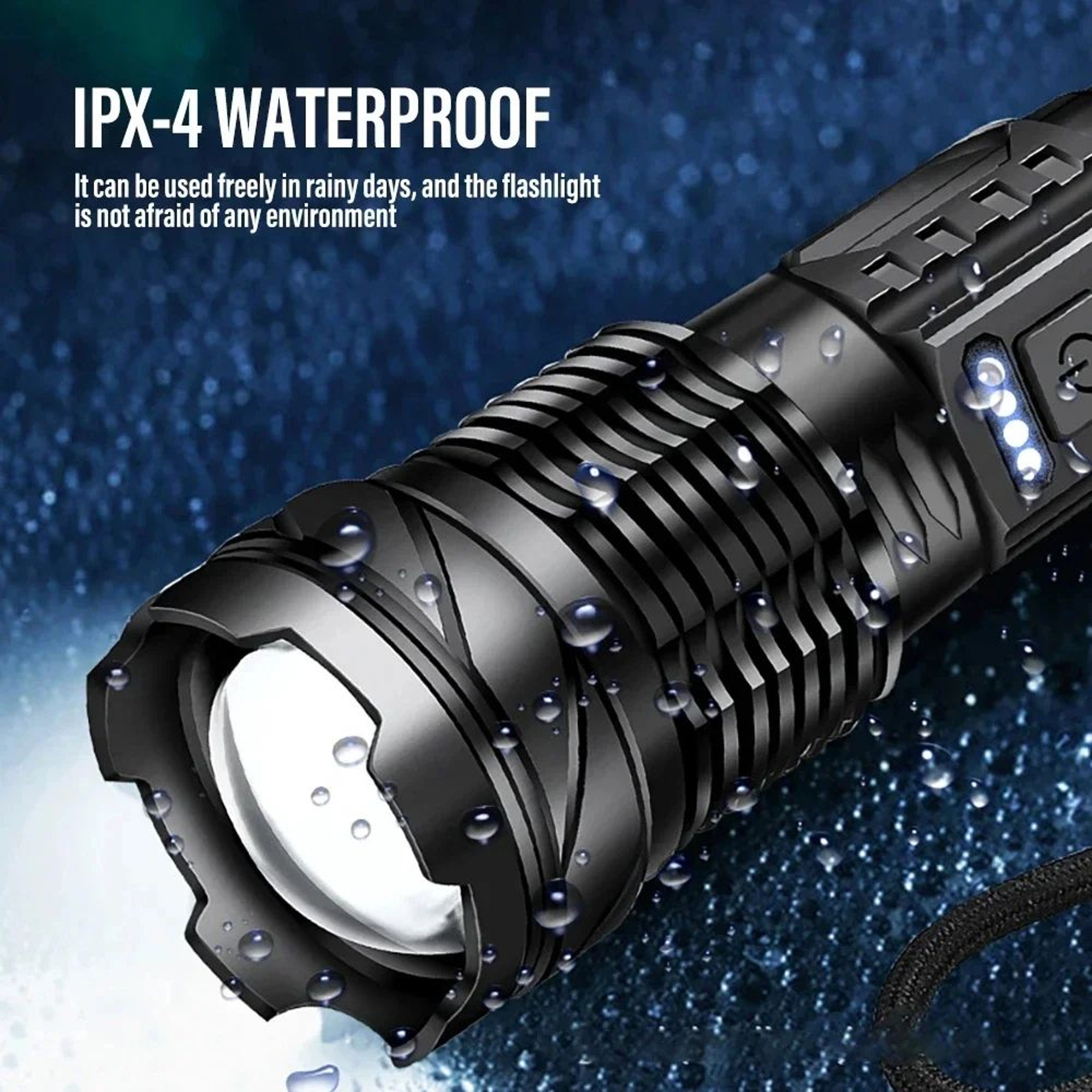 XHP50 LED Flashlight 1000LM  Waterproof Zoom Torch W Side Work Light USB Rechargeable 18650 7 Modes 2