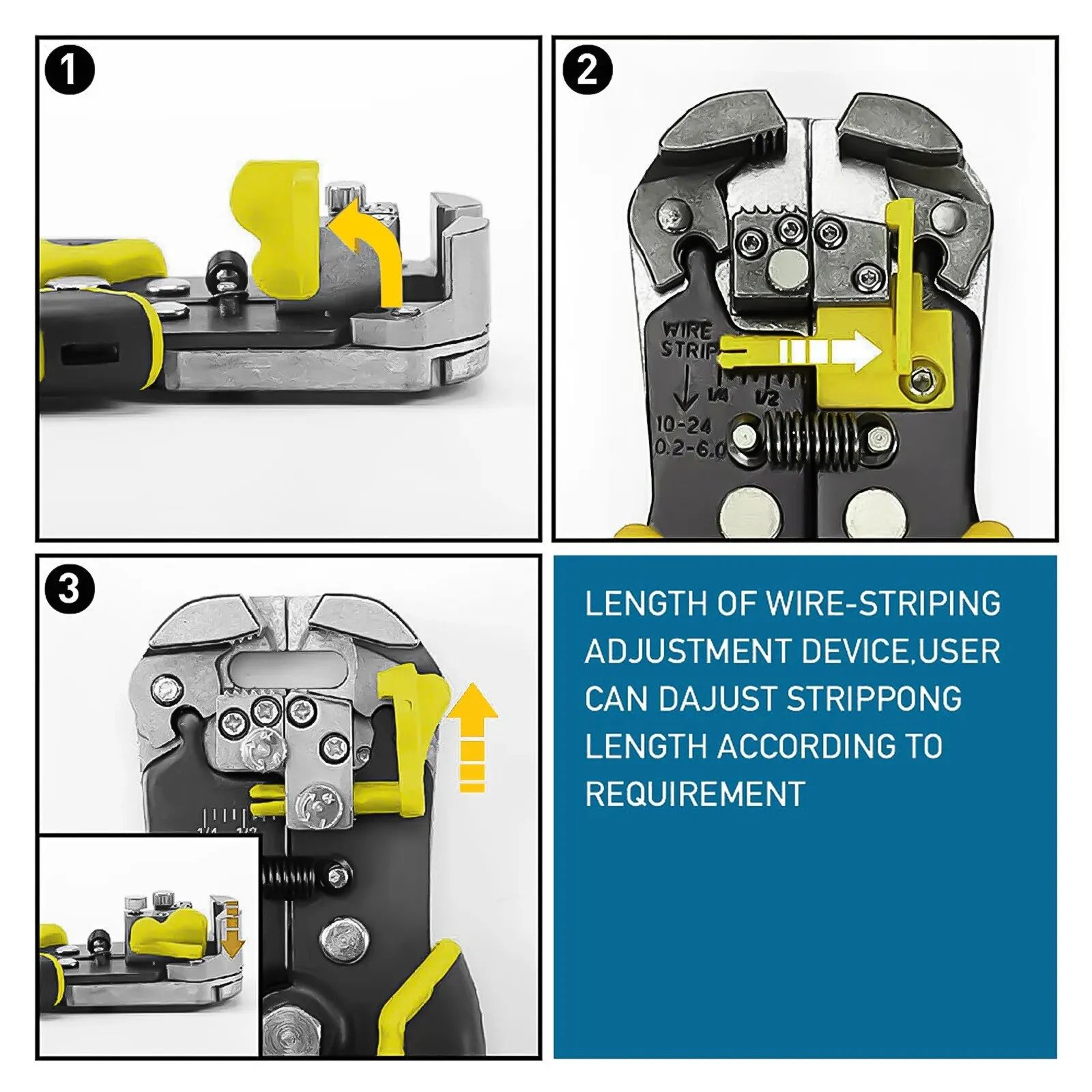Automatic Wire Stripper Cutter Crimper  Professional Electrician Cable Tool 1024 AWG Multifunction  2
