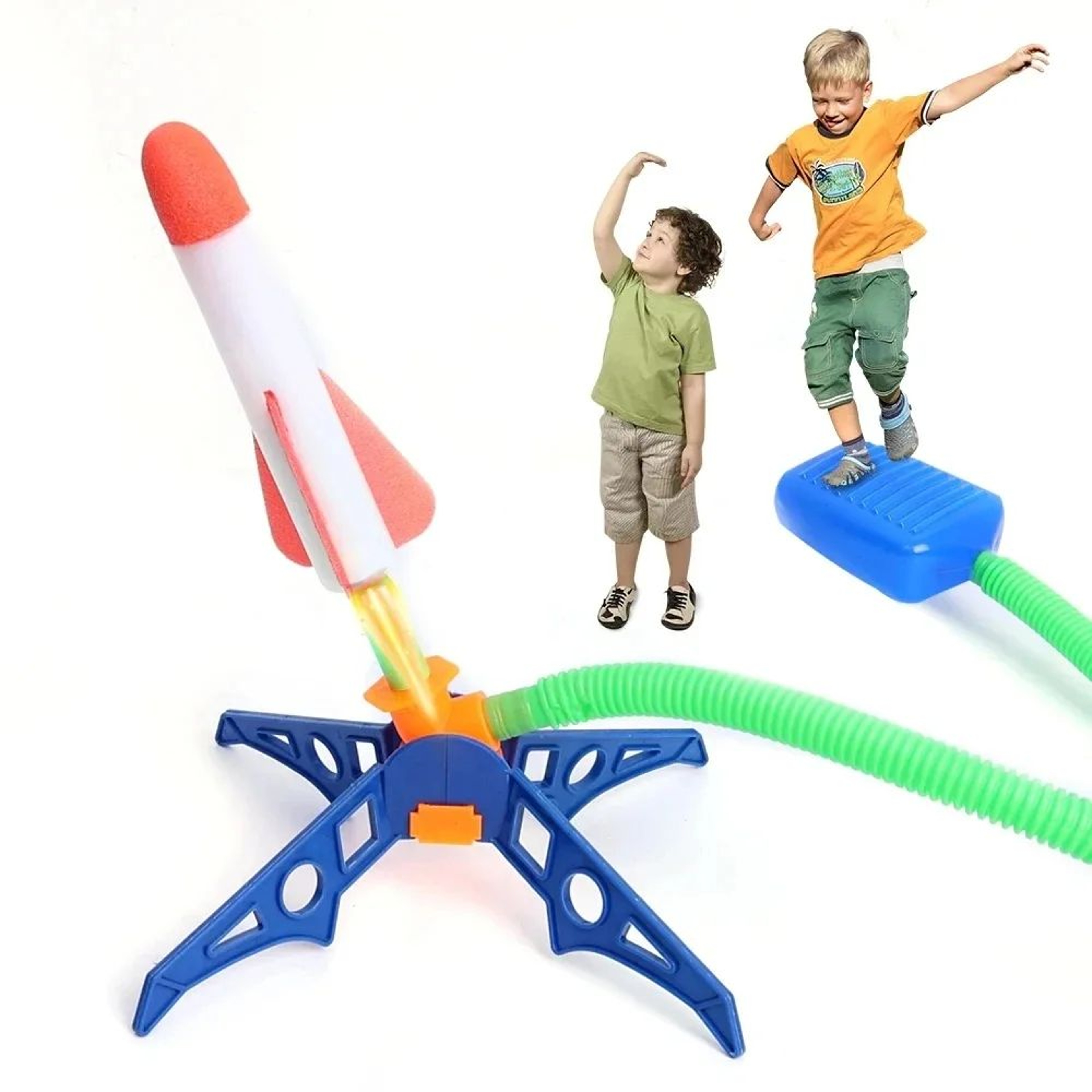 Kids Foot Pump Rocket Launcher Toy Outdoor AirPowered Stomp Rocket Game Safe Soaring Rockets For Ya 0