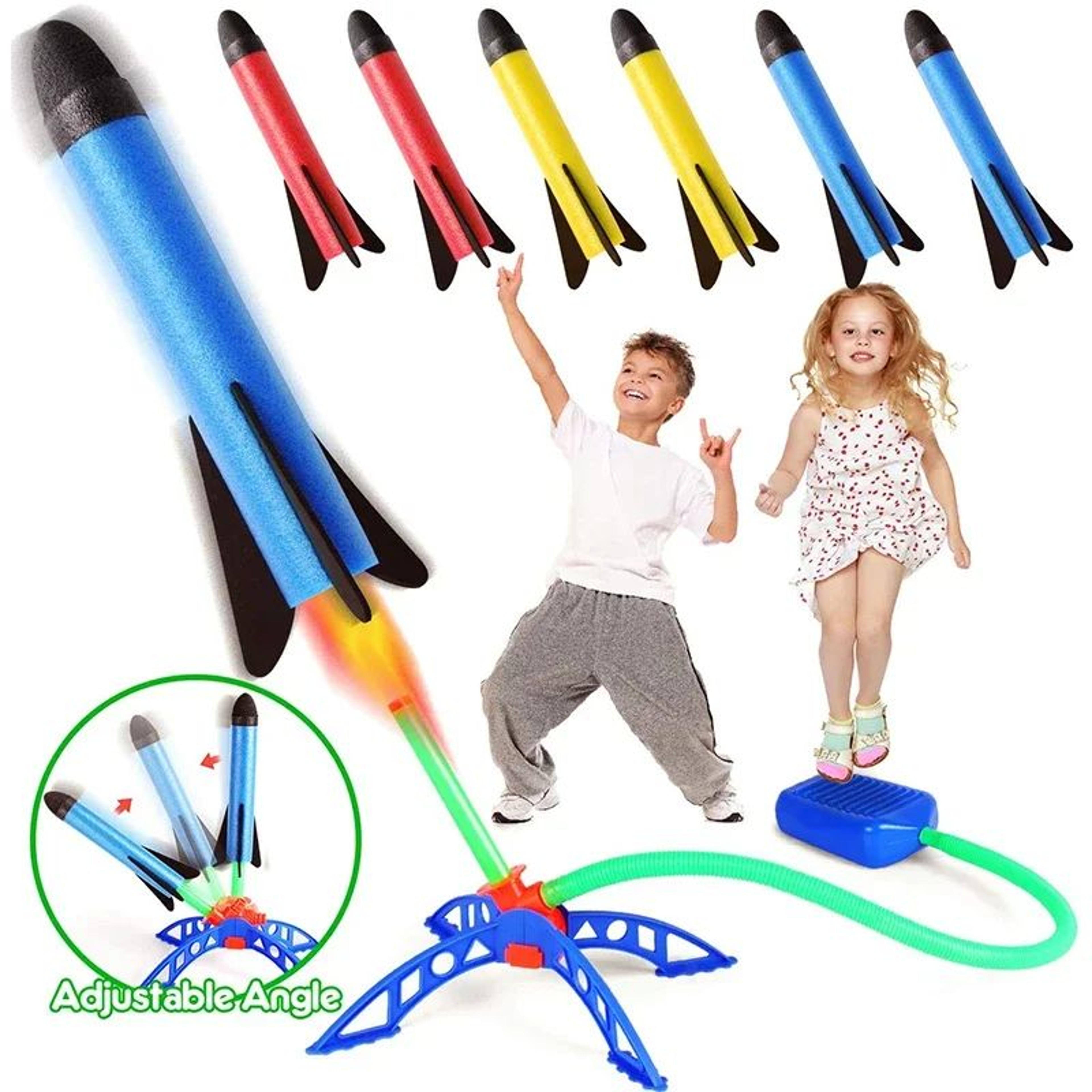 Kids Foot Pump Rocket Launcher Toy Outdoor AirPowered Stomp Rocket Game Safe Soaring Rockets For Ya 1