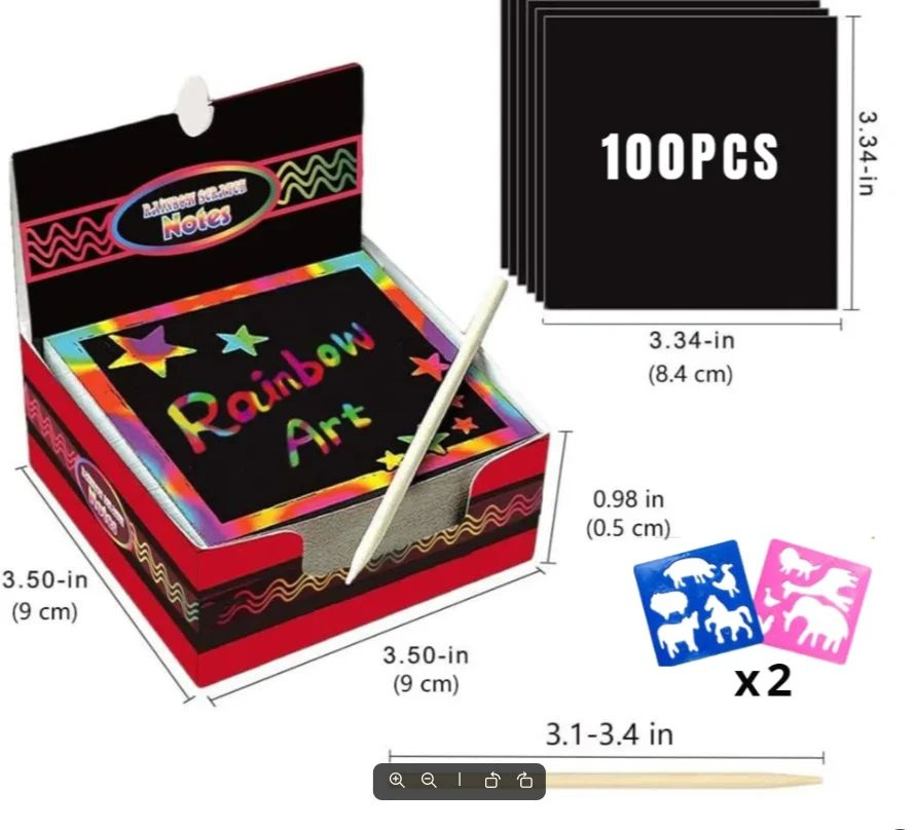 100 Pcs Rainbow Scratch Art Note Cards Set Dazzling DIY Scratch Painting Kit For Kids TeensParentCh 13