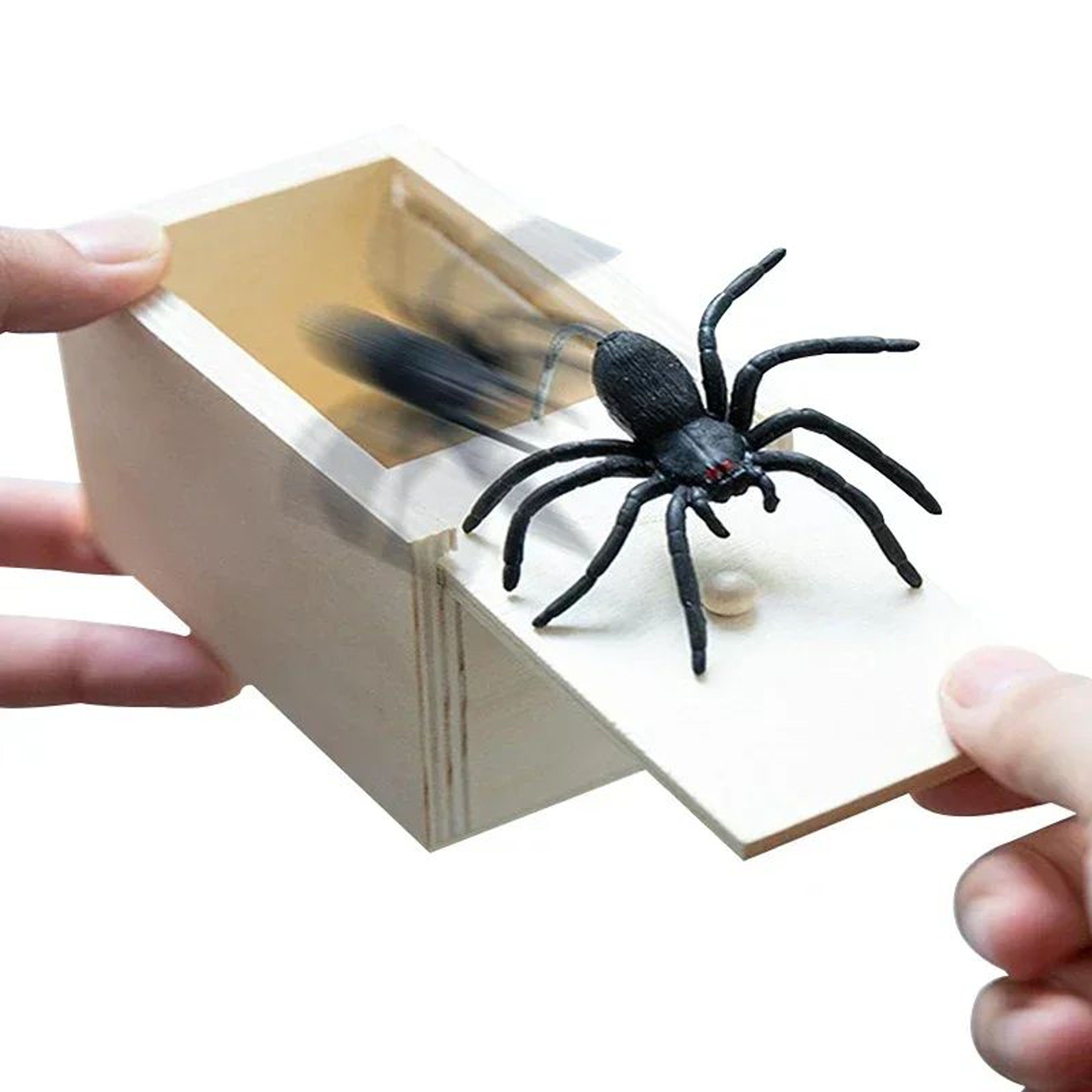 Wooden Spider Scare Prank Box  Hidden Jump Trick Gift Funny Halloween Horror Party Gag Toy For Kids 2