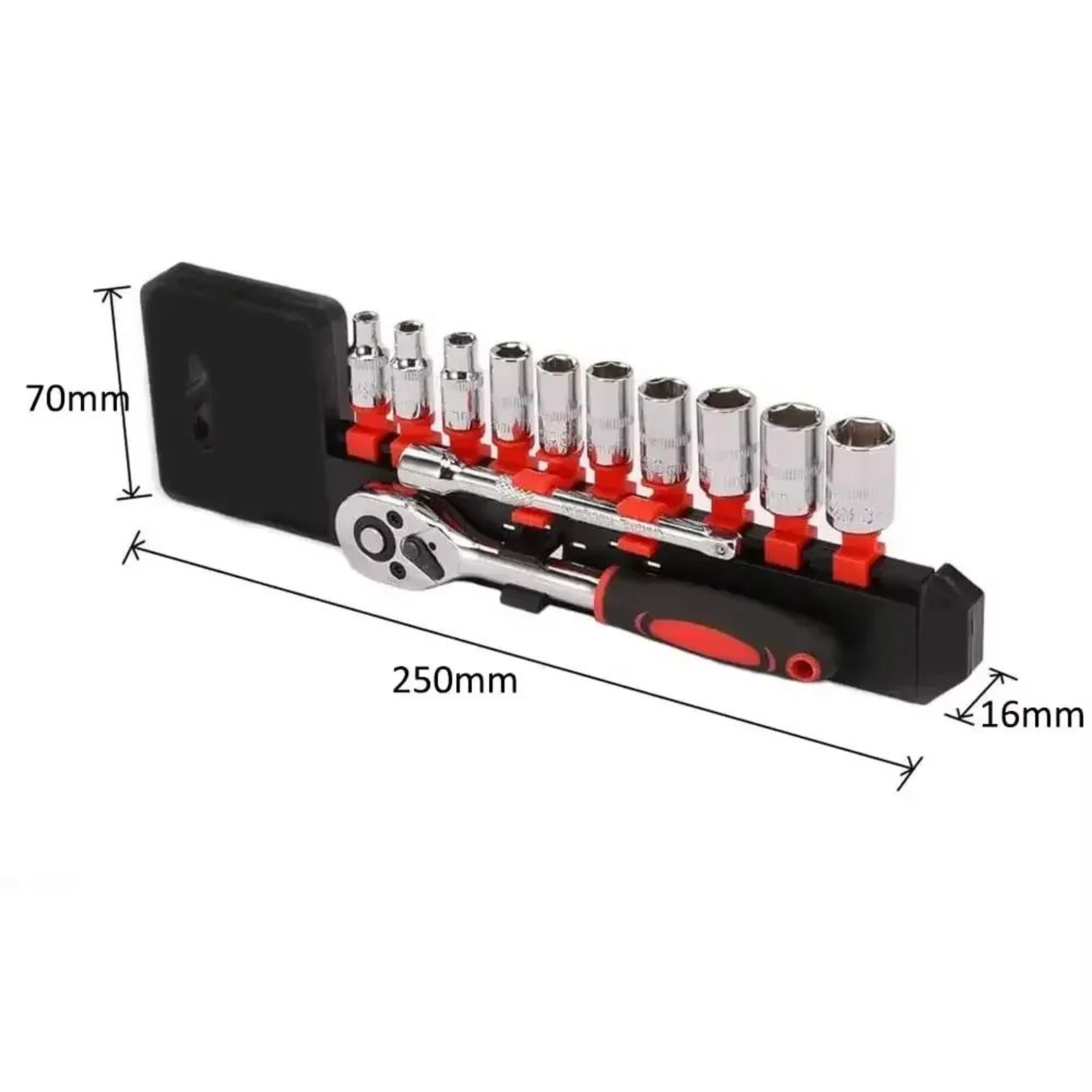 Metric Ratchet Wrench Socket Set  Steel Chrome Repair Tool Kit For Car Motorcycle Bike Boat 1
