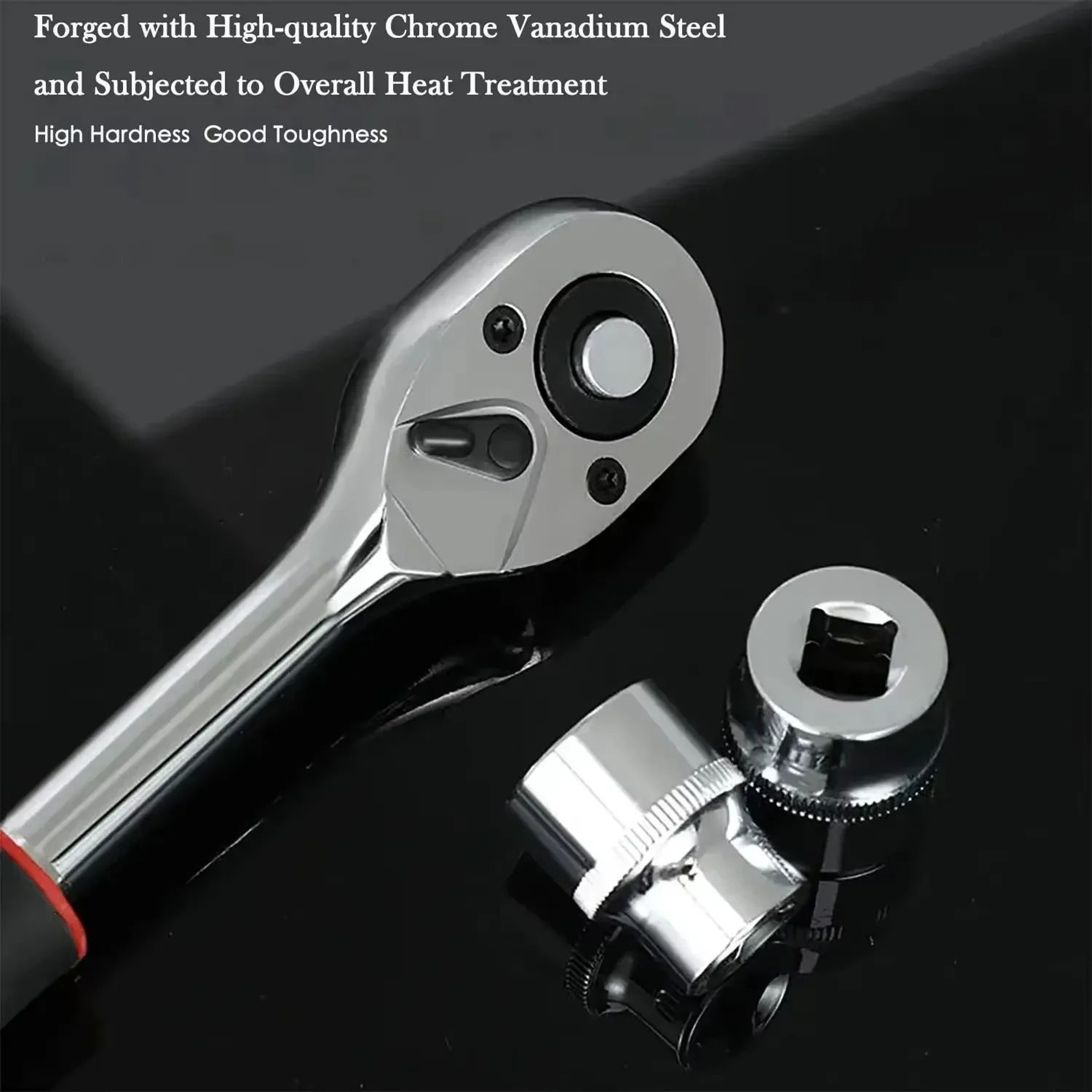 Metric Ratchet Wrench Socket Set  Steel Chrome Repair Tool Kit For Car Motorcycle Bike Boat 3
