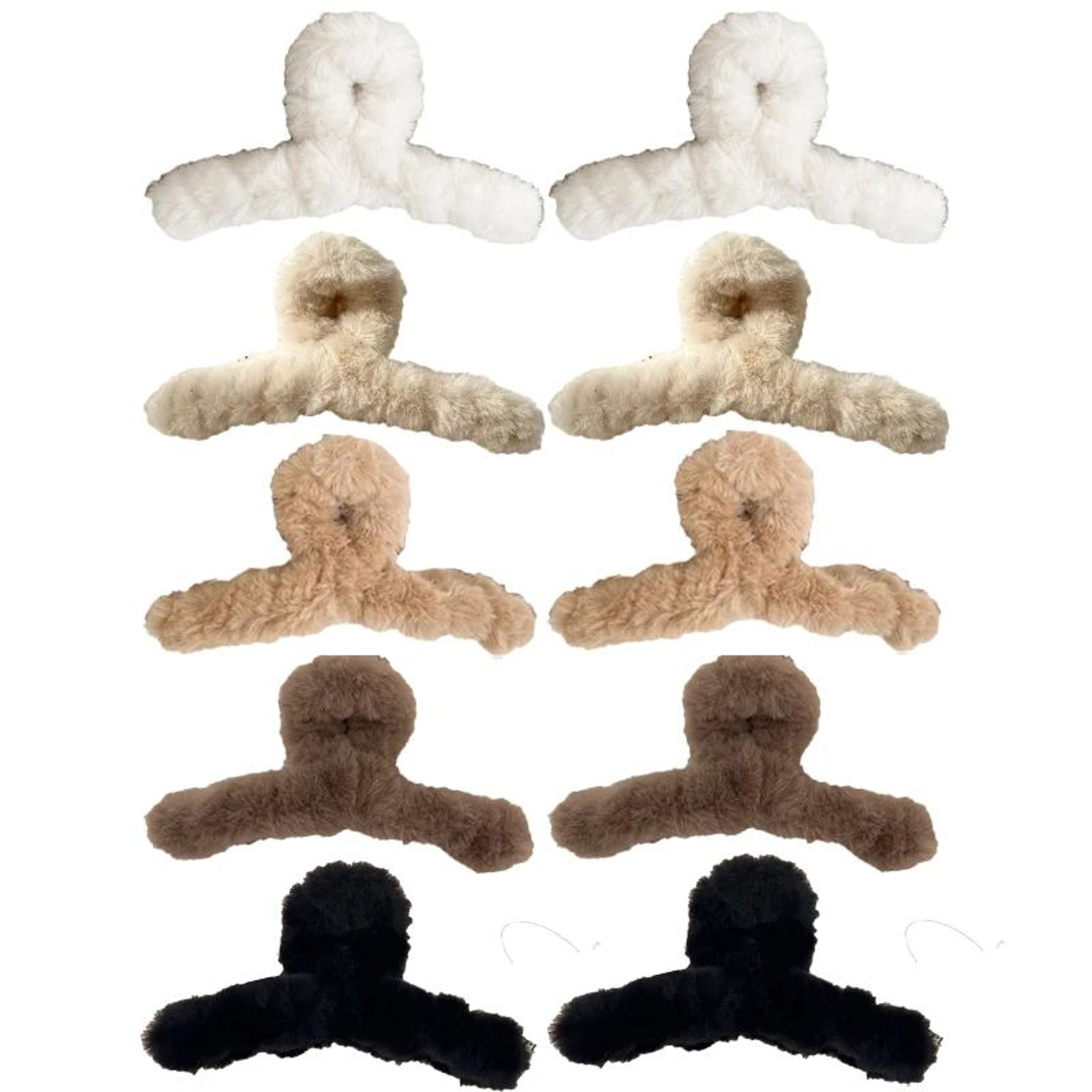 Elegant Plush Hair Clip Claw  Extra Large Korean Faux Rabbit Fur Hair Grab For Women Soft Cute Fash 7