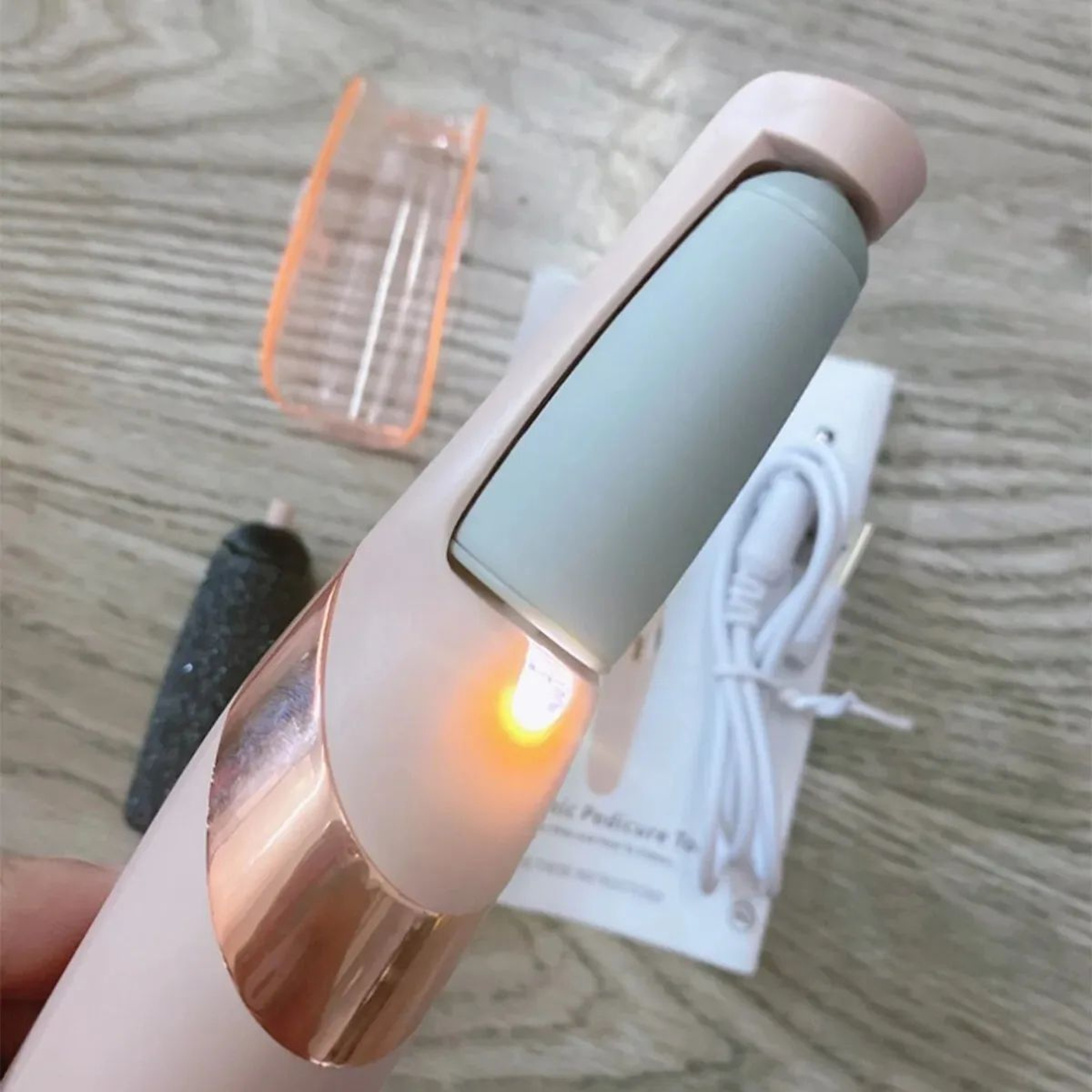 Rechargeable Electric Foot File Callus Remover Pink  Portable Pedicure Foot Grinder 85Min Runtime 1 3
