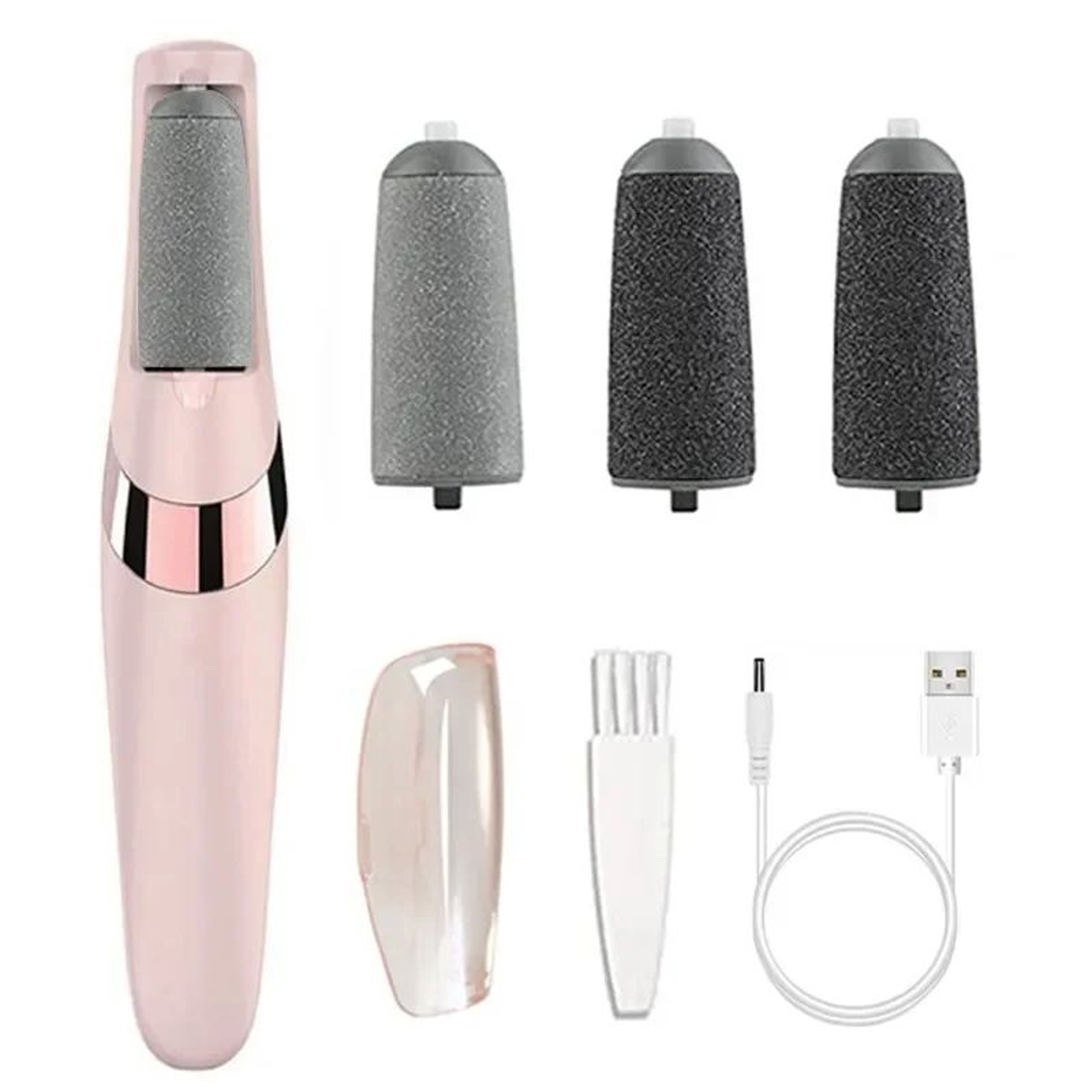 Rechargeable Electric Foot File Callus Remover Pink  Portable Pedicure Foot Grinder 85Min Runtime 1 12