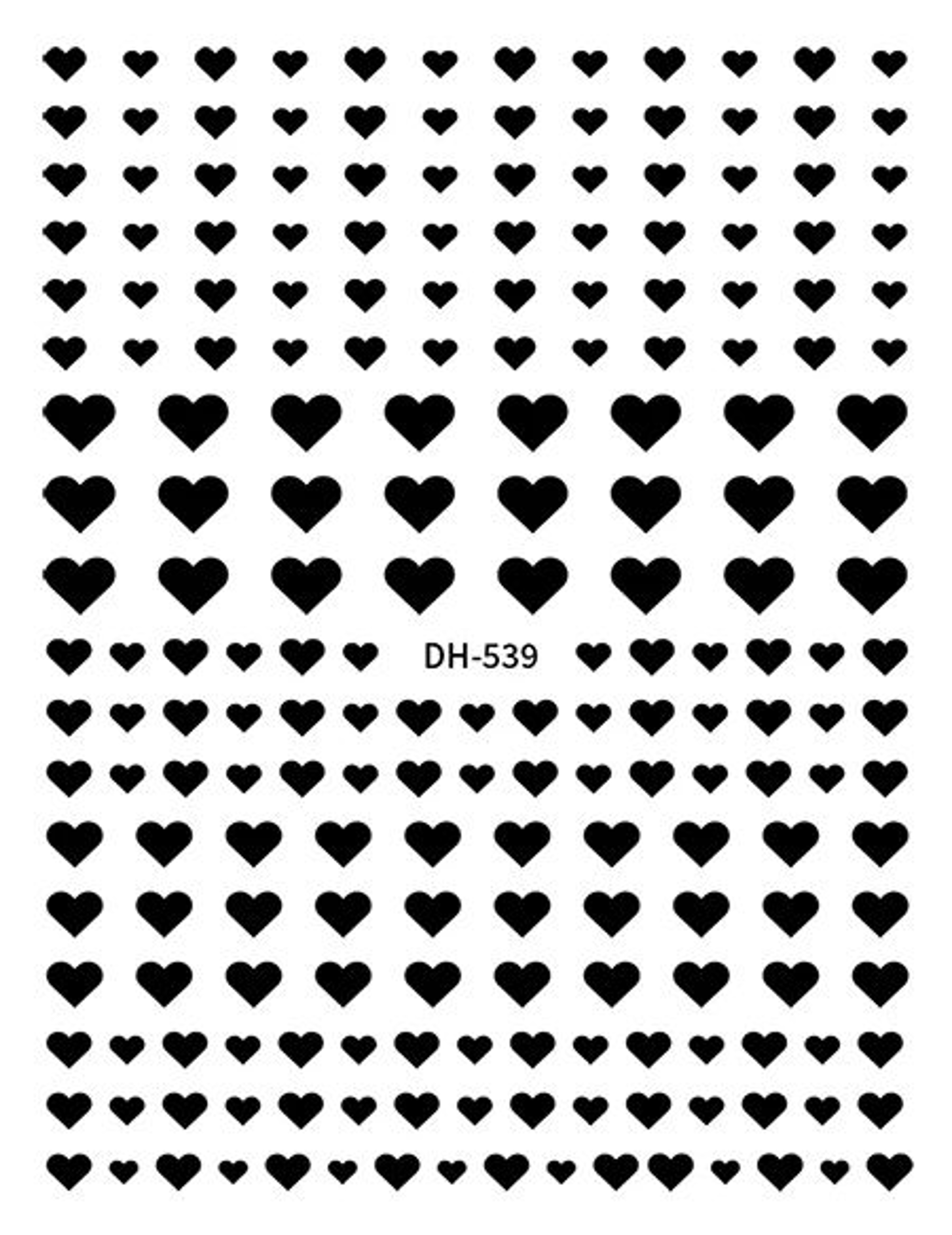 3D Nail Art Stickers Love Hearts Stars Clouds  Red Black White Adhesive Nail Decals Sliders For Fre