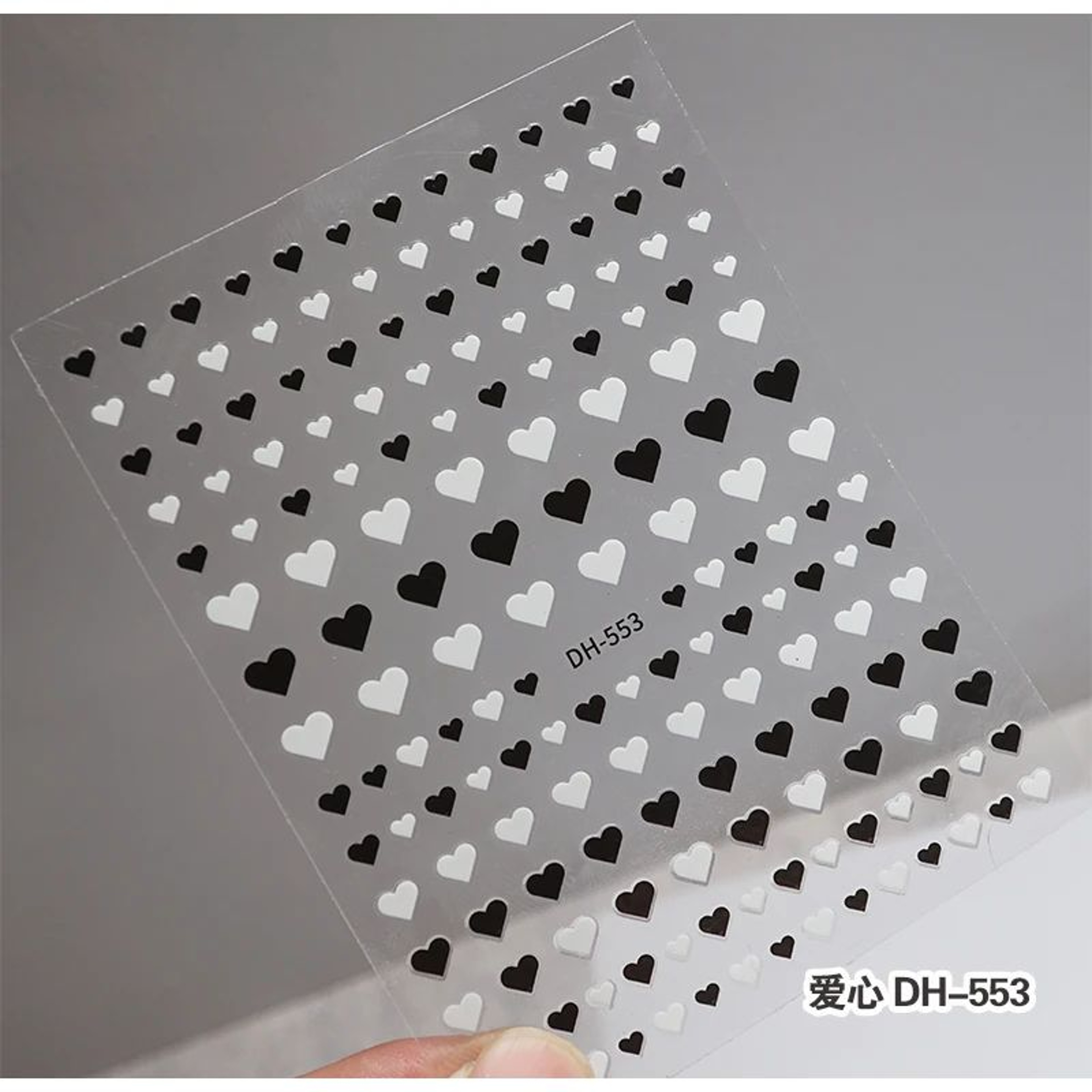 3D Nail Art Stickers Love Hearts Stars Clouds  Red Black White Adhesive Nail Decals Sliders For Fre