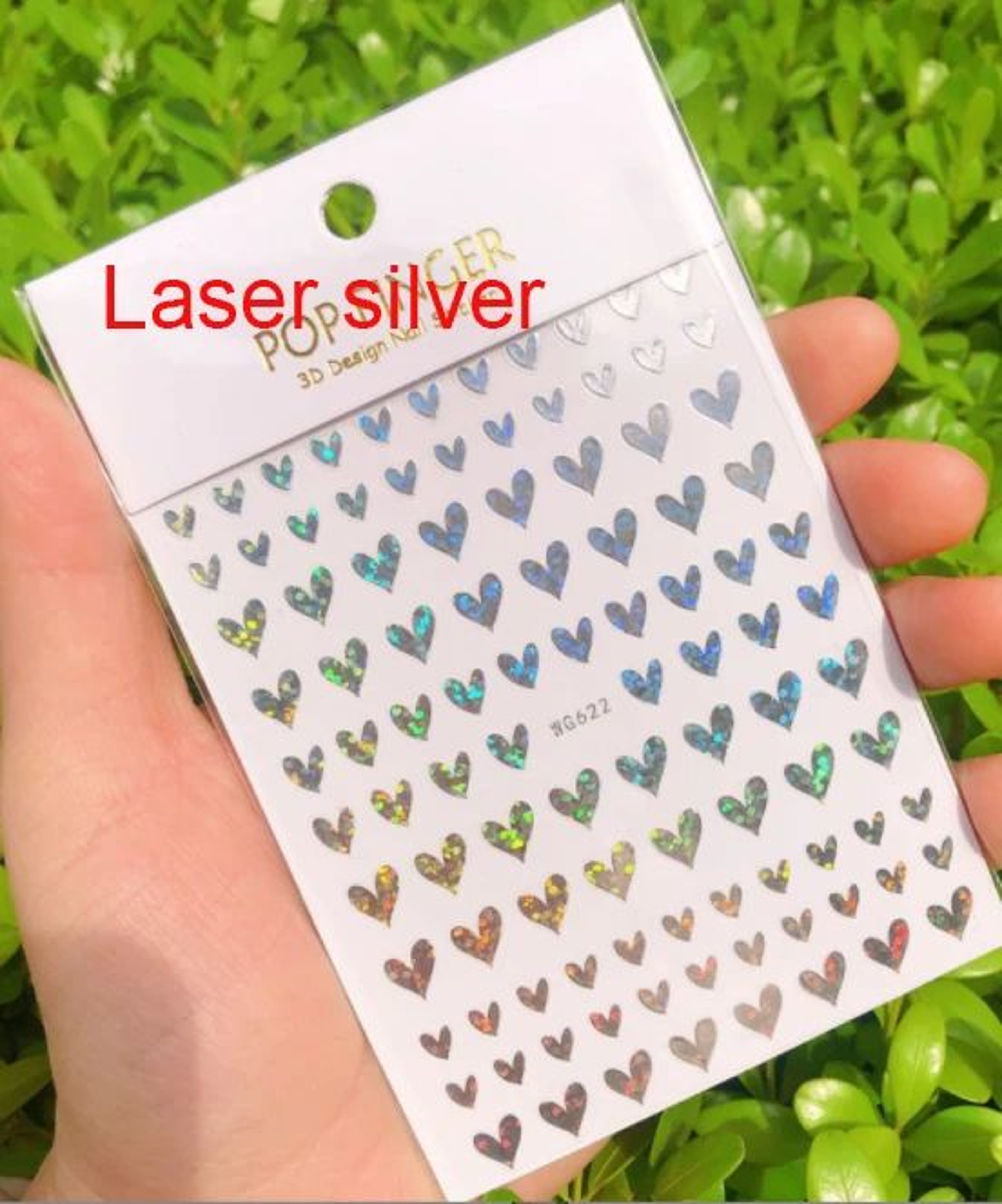 3D Nail Art Stickers Love Hearts Stars Clouds  Red Black White Adhesive Nail Decals Sliders For Fre 29