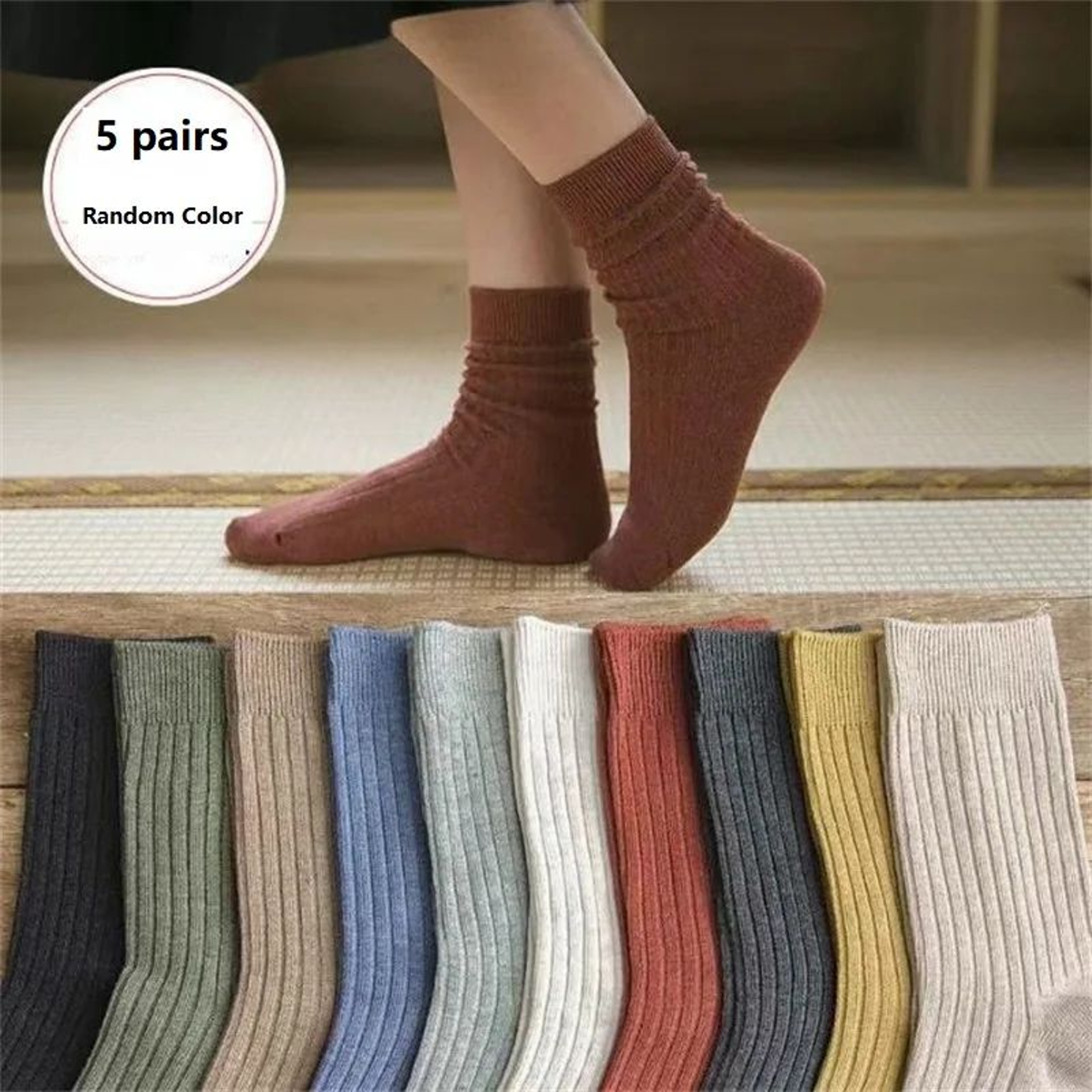 Womens Colorful Striped Crew Socks  Soft Breathable Cotton Casual Socks For Daily Comfort  Everyday 12