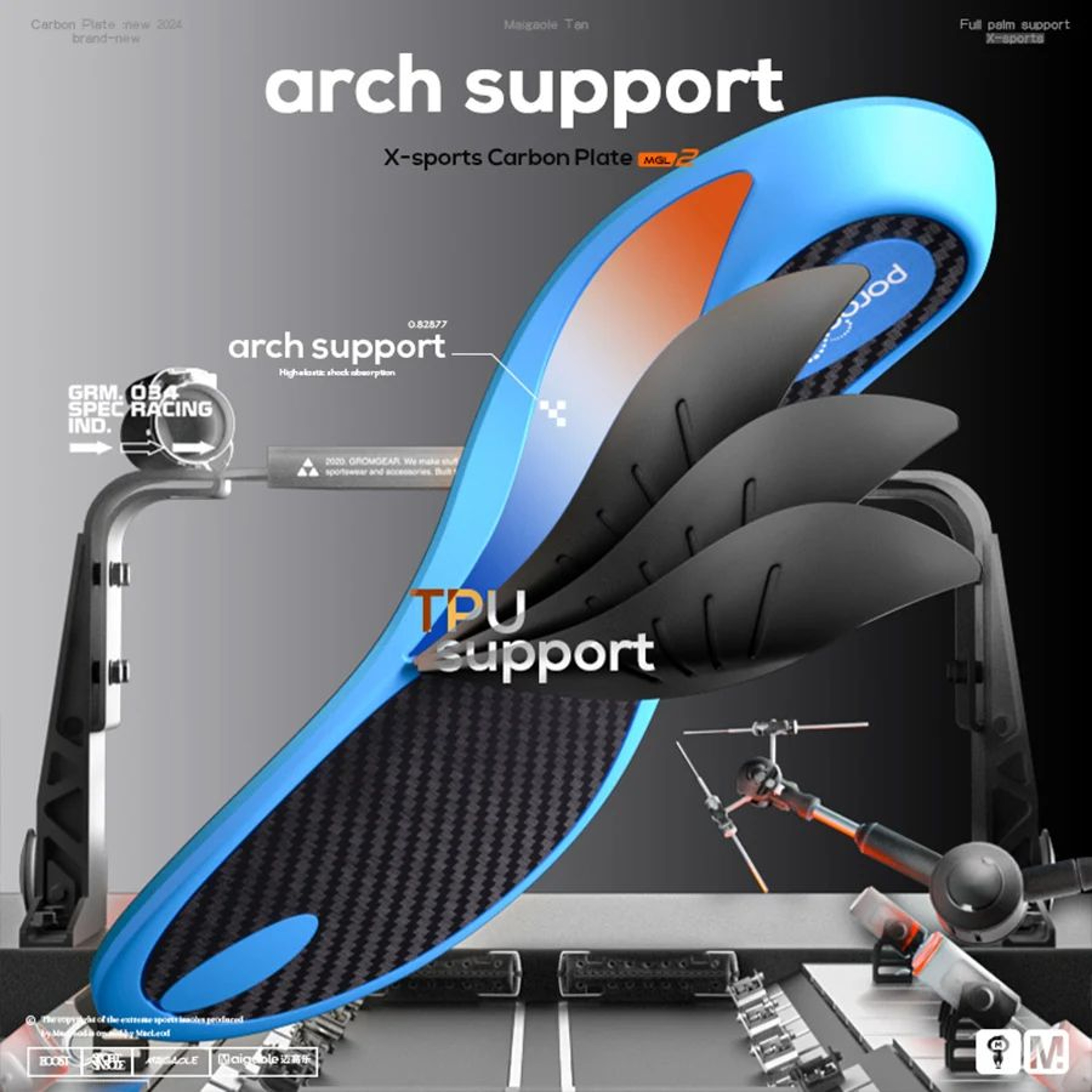 Carbon Plate Basketball Insoles With Arch Support  High Rebound Shock Absorbing PU Sport Shoe Inser 4