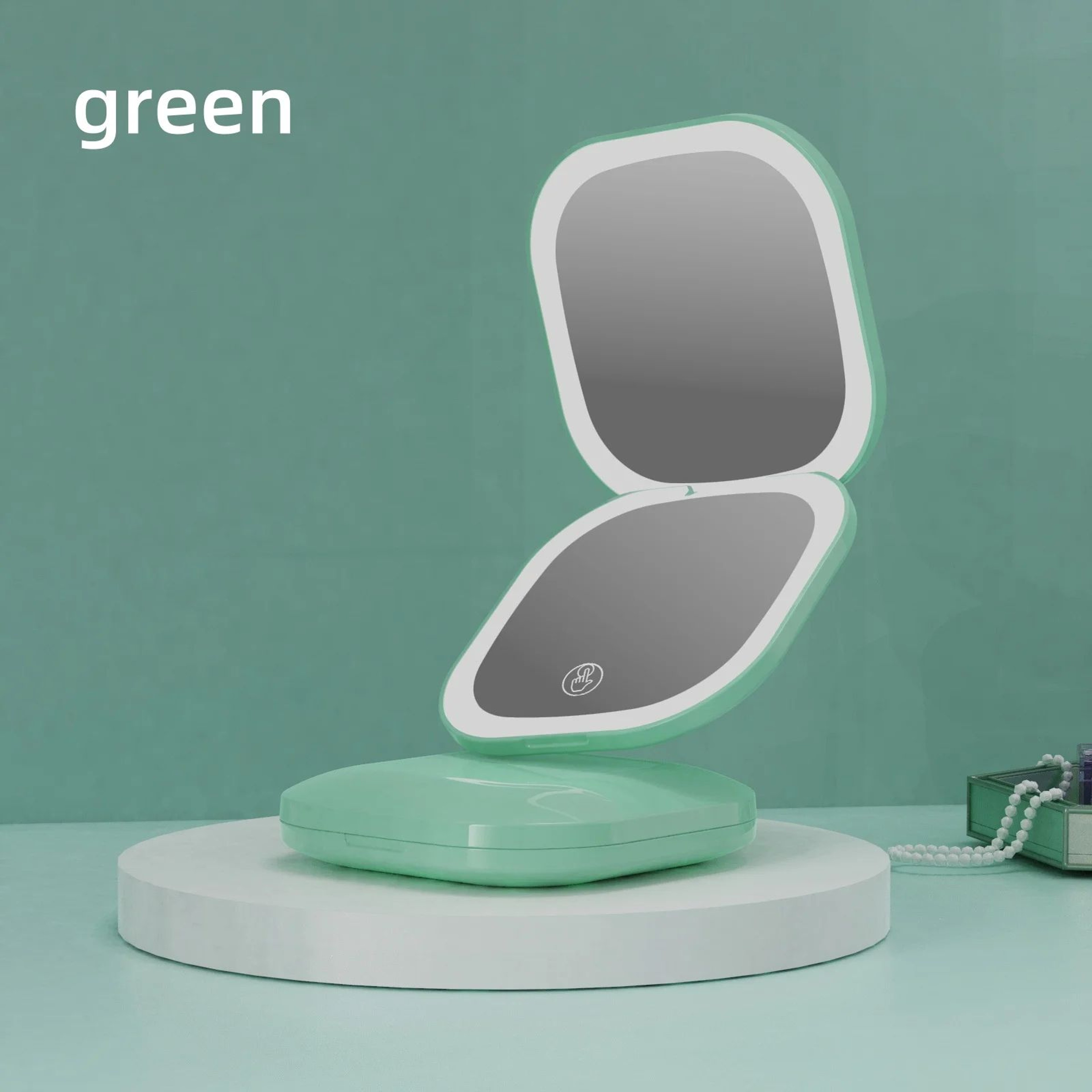 Double Sided LED Makeup Mirror With 3X Magnification  USB Rechargeable Folding Portable Vanity Mirr 7