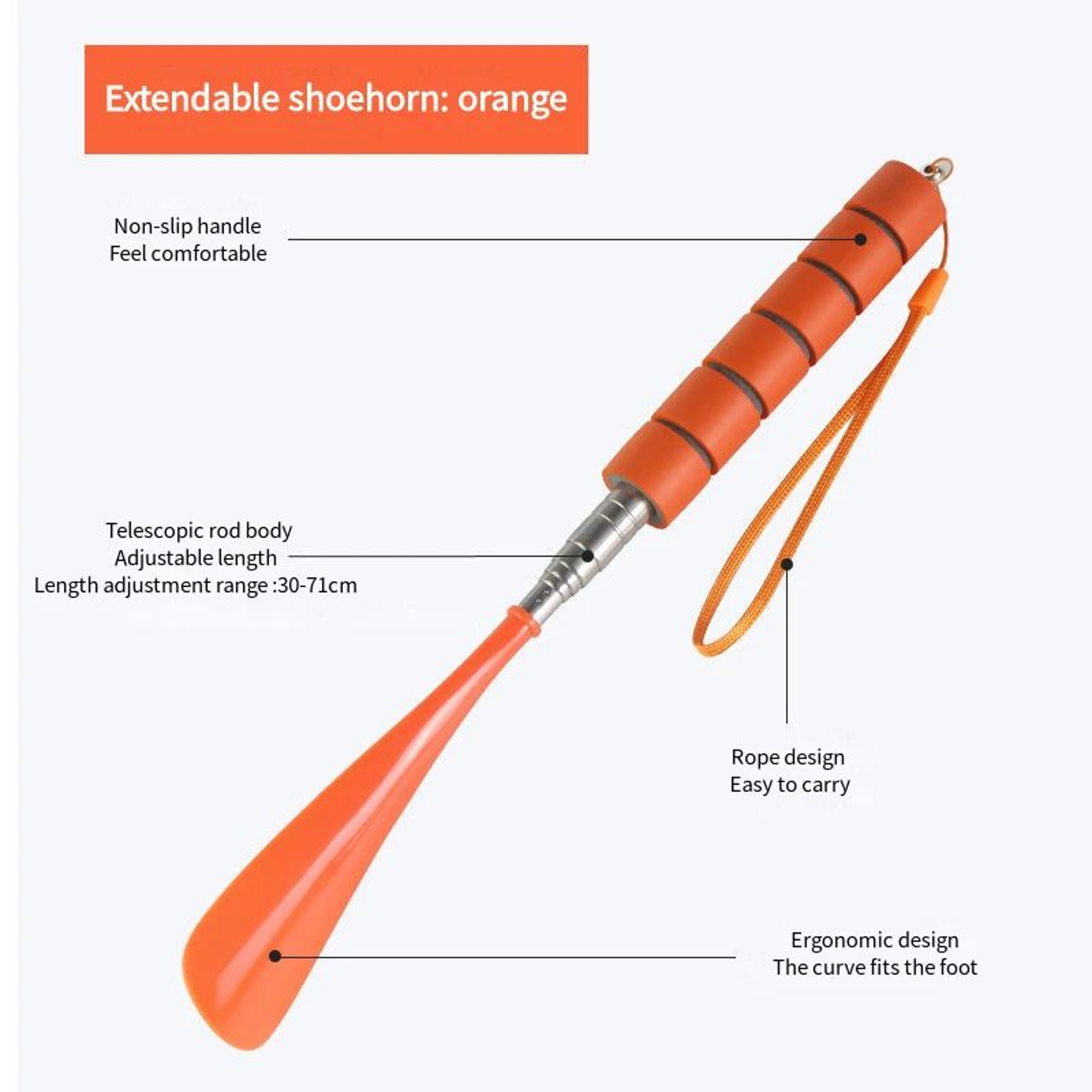 Extendable Long Handled Shoehorn 1228in  Metal Shoe Horn For Seniors  Pregnant Women No Bending Sho 9