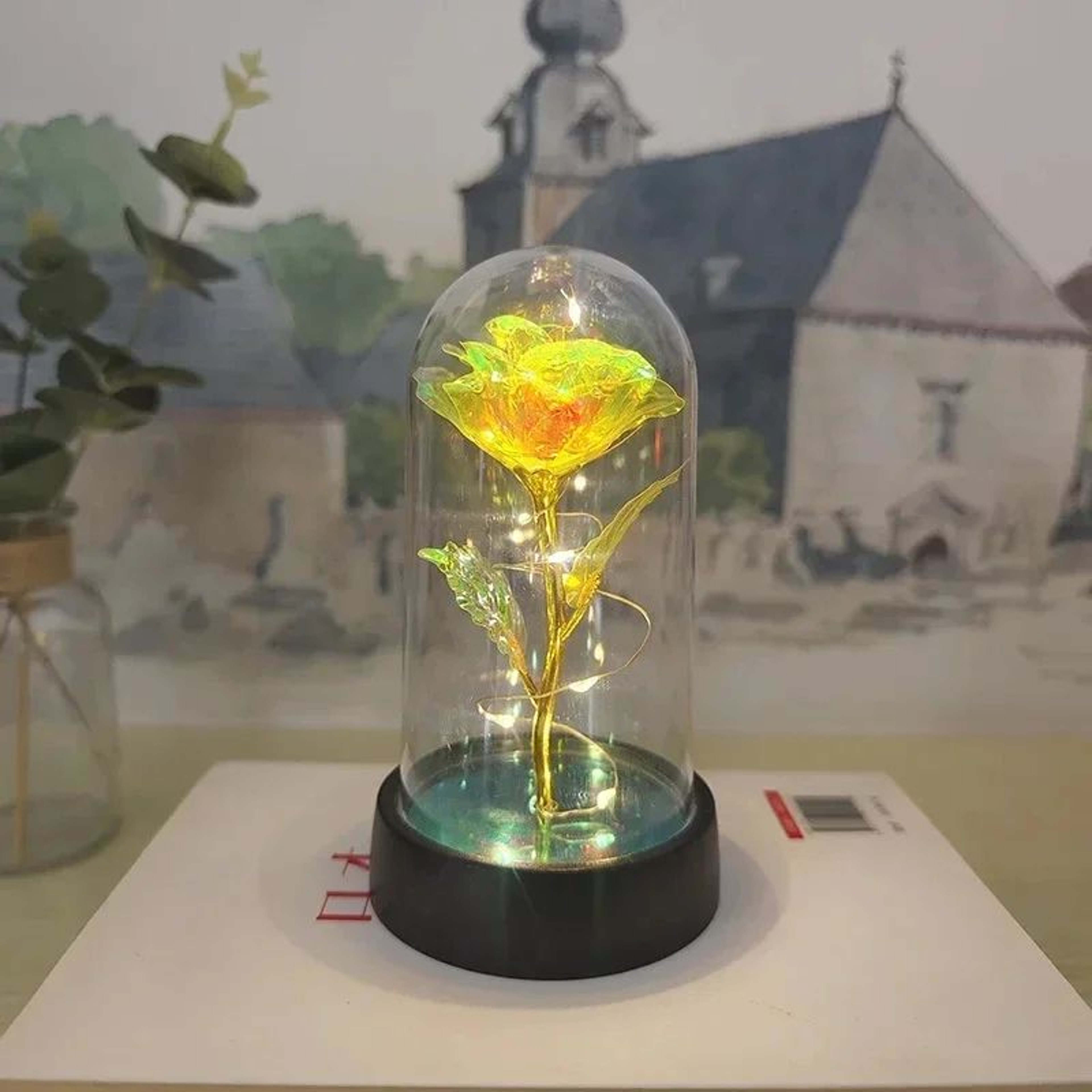 Eternal Rose With LED Light  Artificial Foil Flower Gift For Girlfriend Valentines Day  Wedding Dec 13