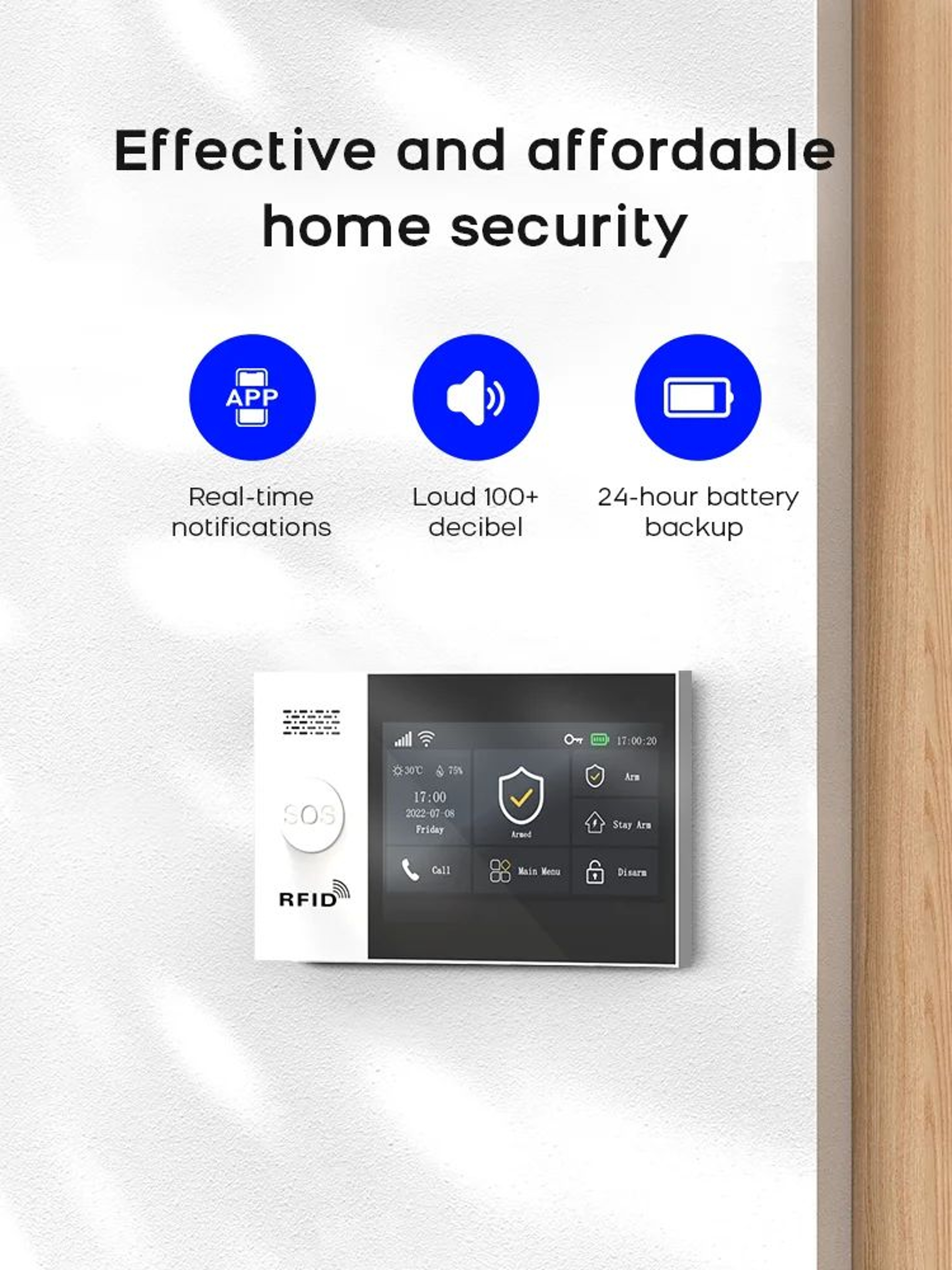 PGST PG107 4G WiFi Home Security Alarm System  43 In Touch Screen Wireless Burglar Alarm Works With 7