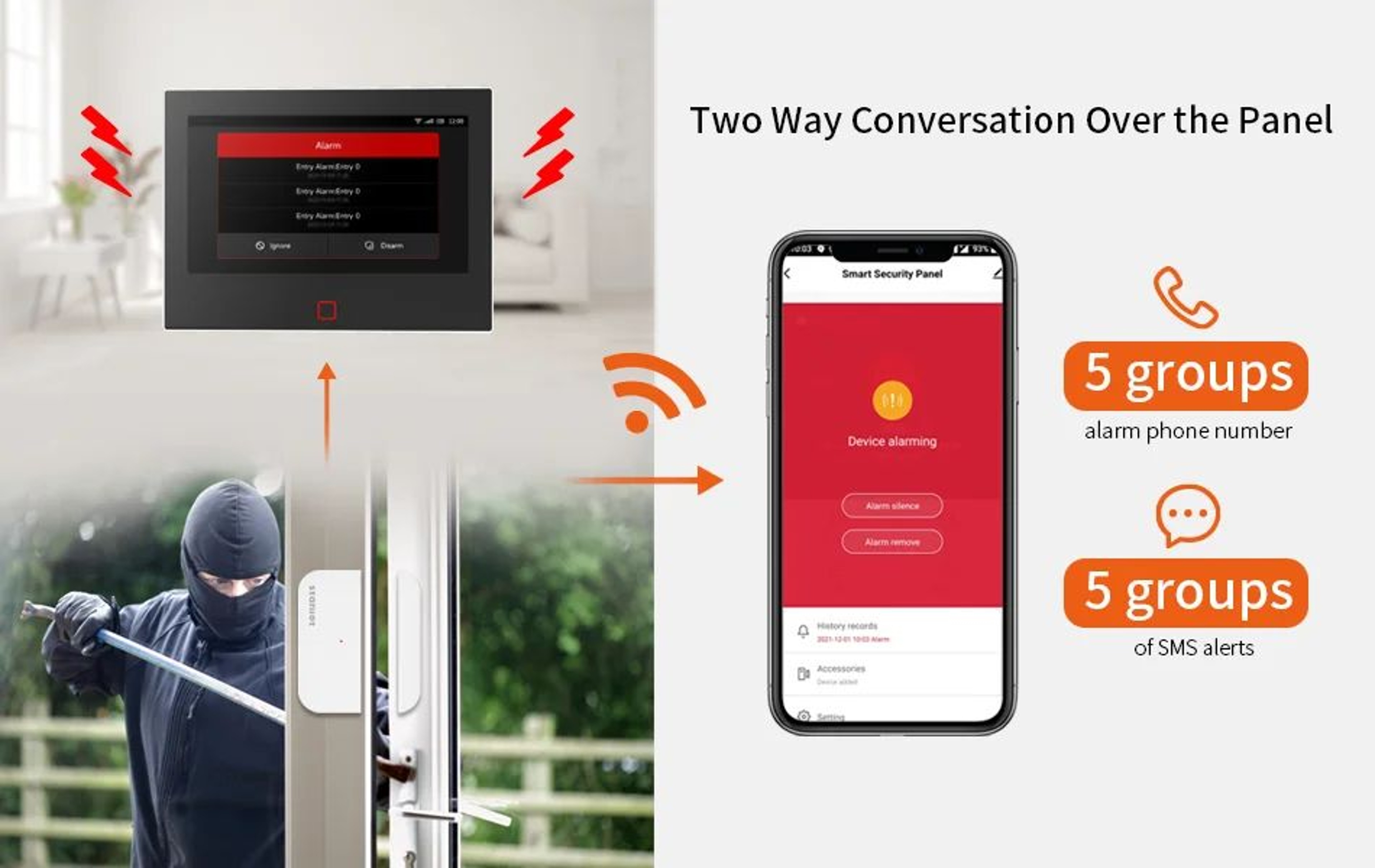 Staniot 7 Inches Smart Home Alarm System  WiFi  4G Tuya Security Kit With 120dB Siren 5000mAh Batte 17