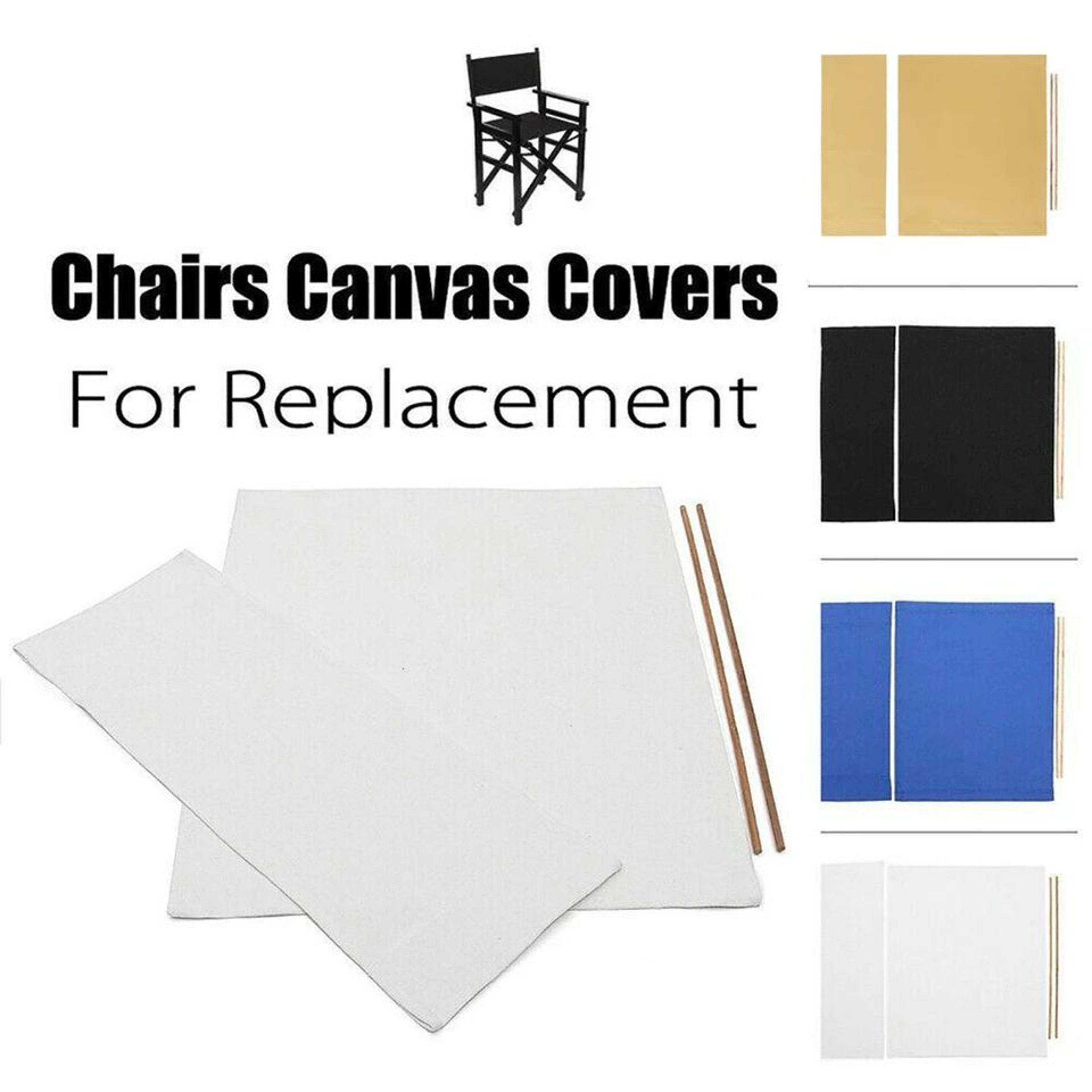 Washable Director Chair Seat Cover Replacement Set Polyester Sling Canvas For Outdoor Camping Garde 1