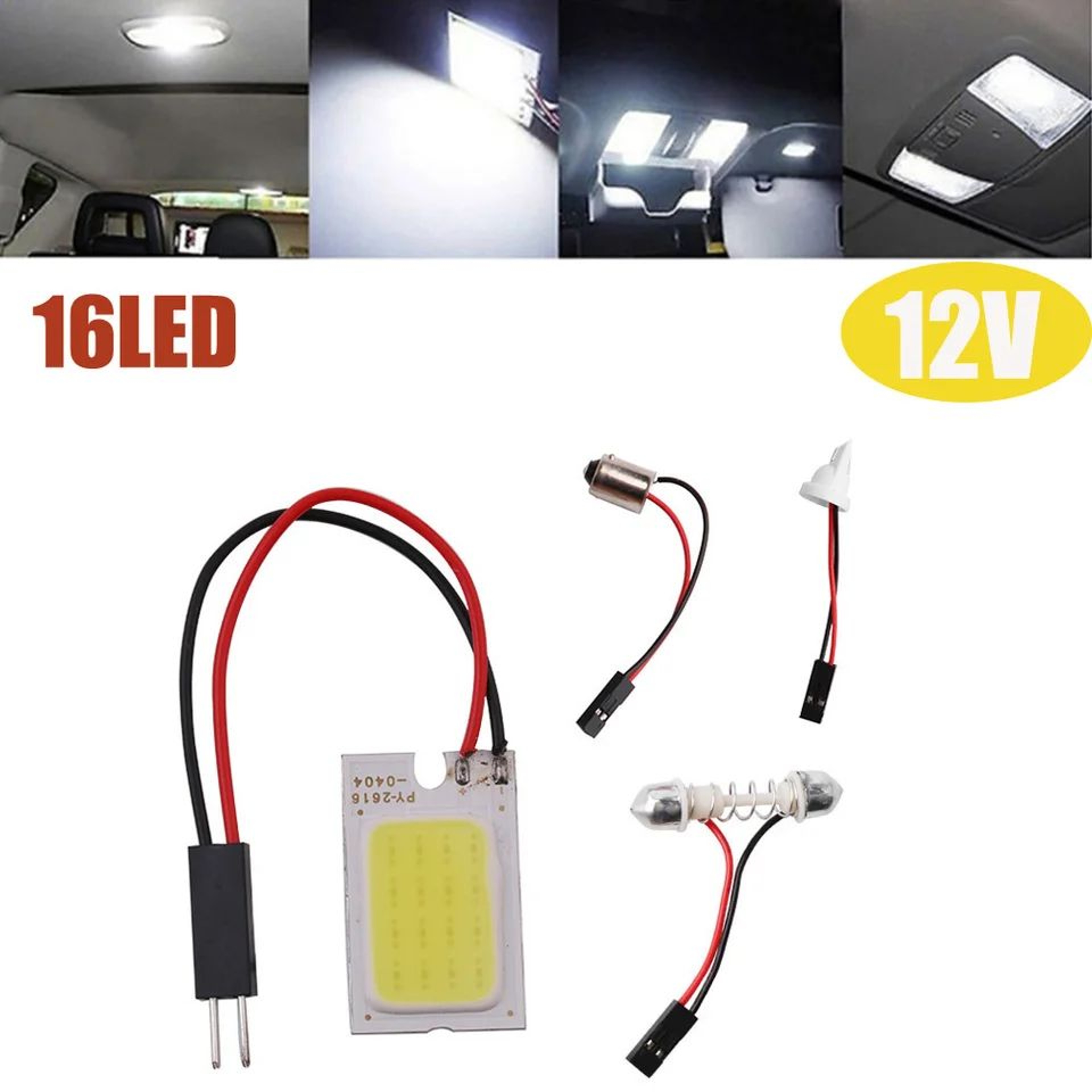 T10 W5W COB LED Interior Car Bulb 16243648SMD 6000K Super White Dome Reading Panel Light 12V 1