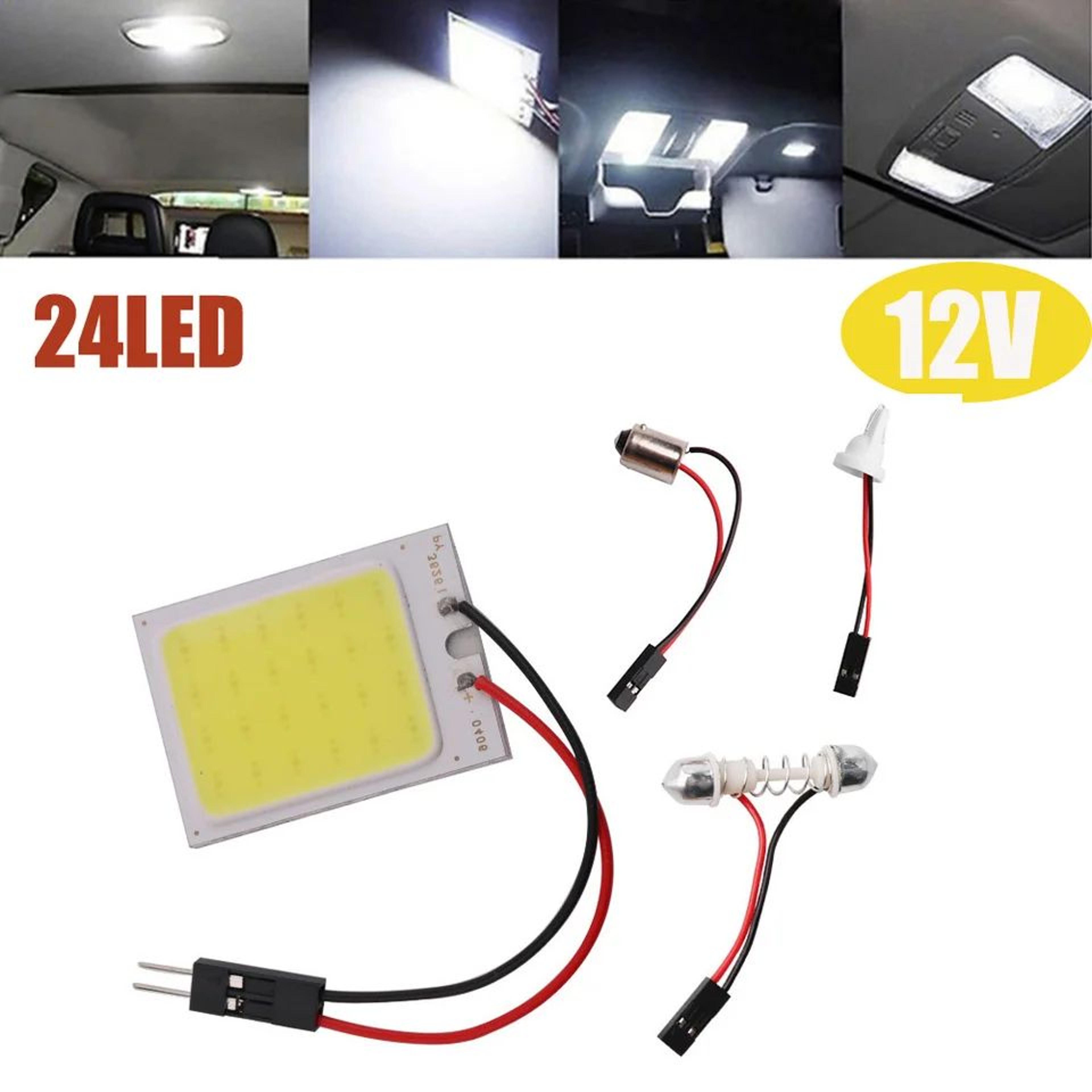 T10 W5W COB LED Interior Car Bulb 16243648SMD 6000K Super White Dome Reading Panel Light 12V 2