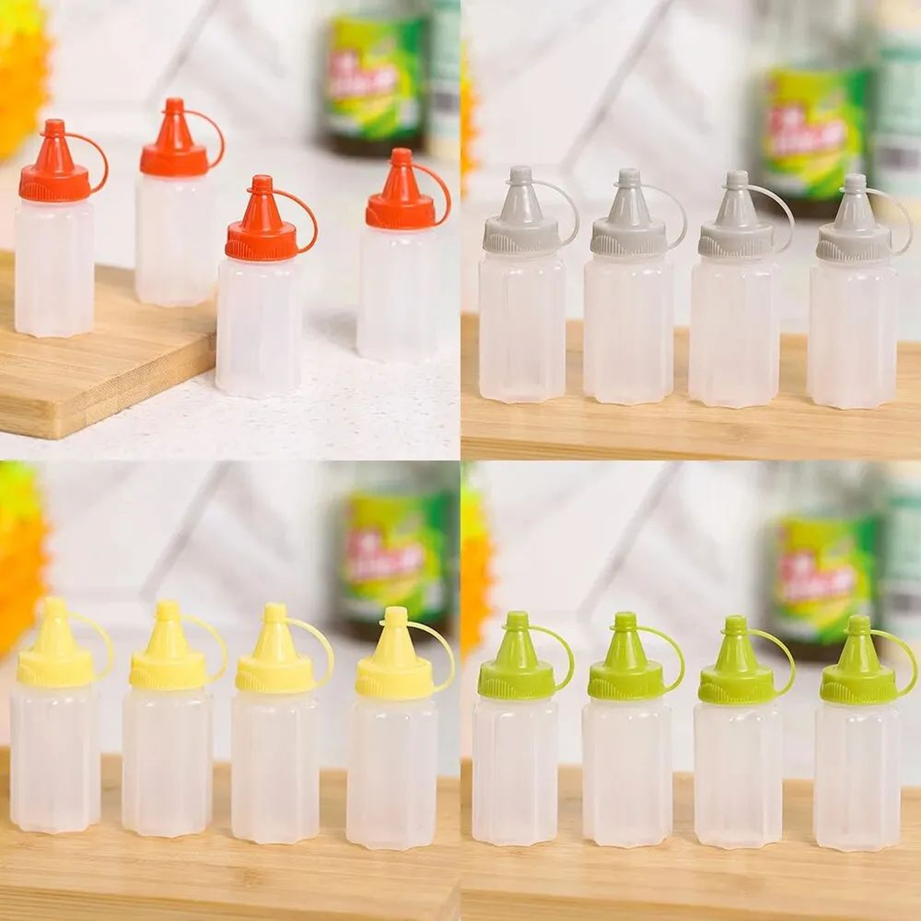Mini Sauce Squeeze Bottles Set Of 4  Leakproof Condiment Dispenser For BBQ Picnic Lunch Dressing Oi 1