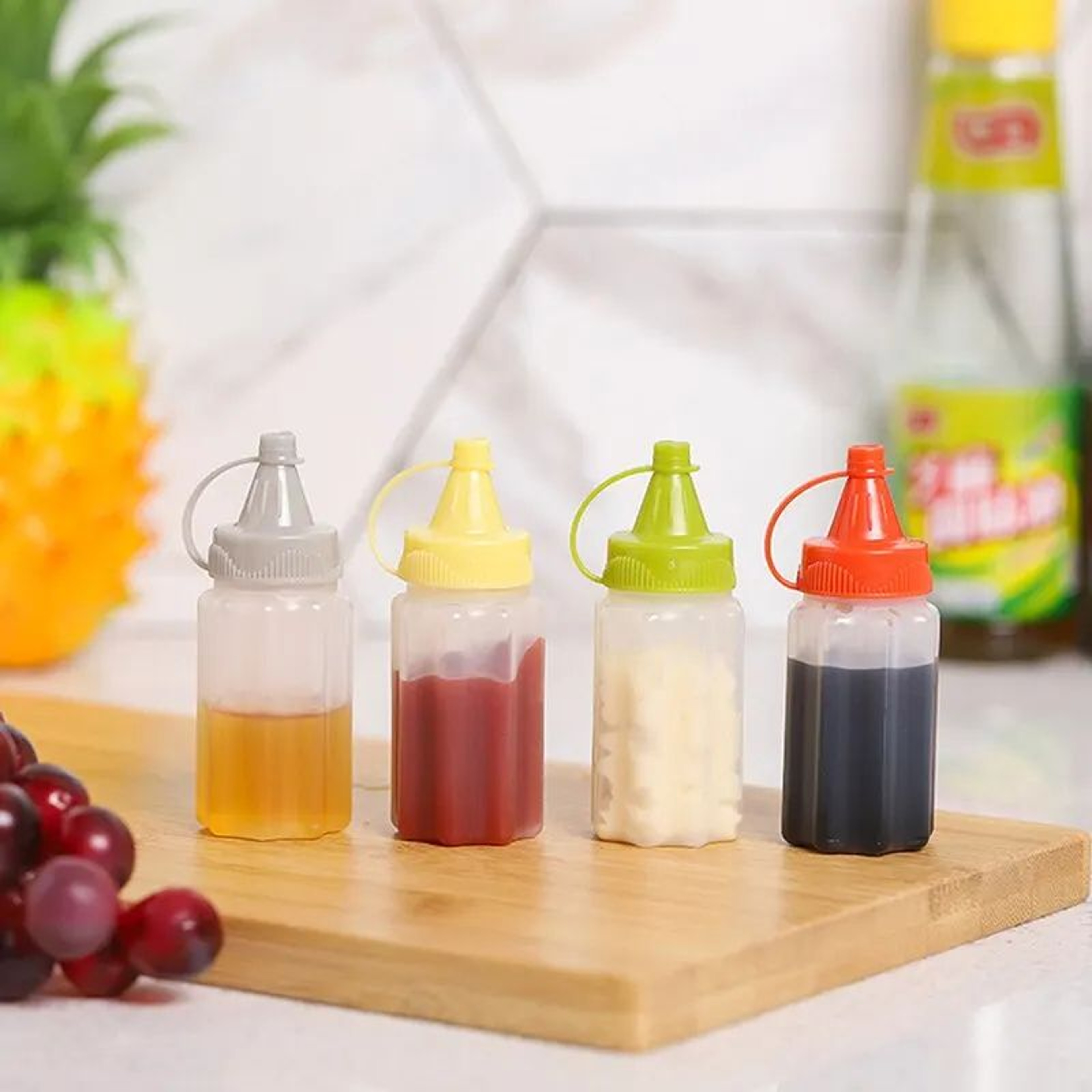 Mini Sauce Squeeze Bottles Set Of 4  Leakproof Condiment Dispenser For BBQ Picnic Lunch Dressing Oi 6