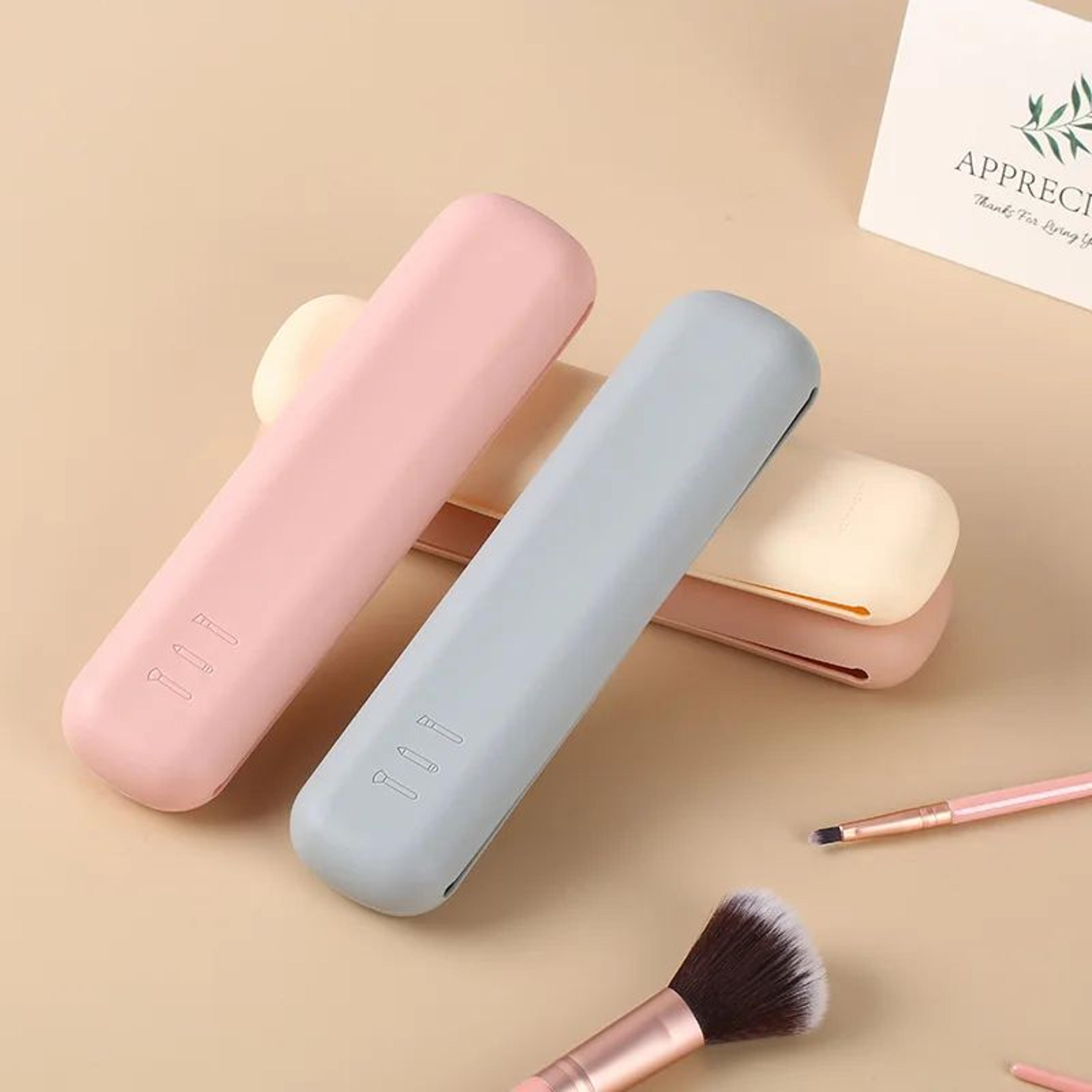 Silicone Makeup Brush Bag Travel Pouch  EasyClean Cosmetic Organizer Case For Brushes Toiletries  B 0