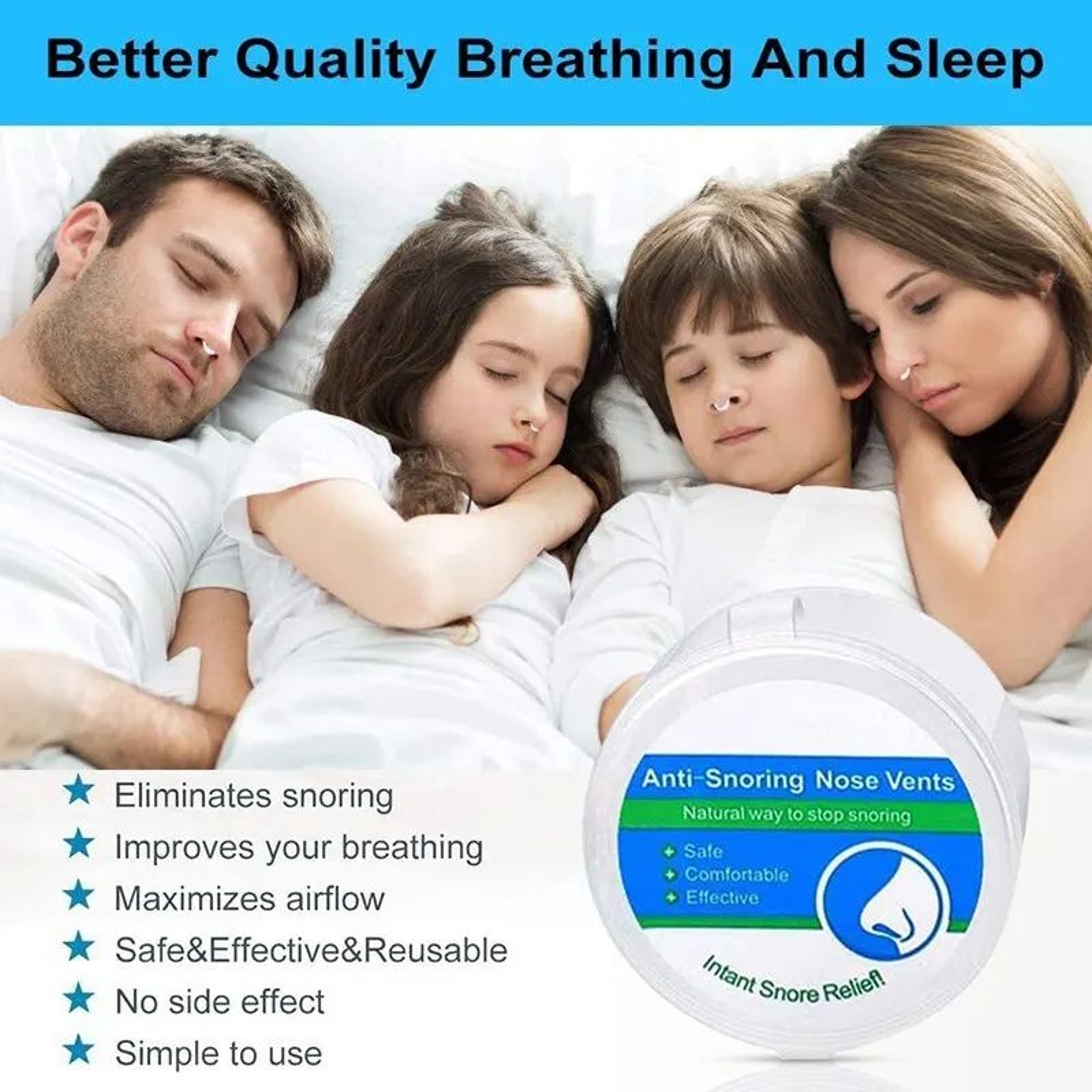 Anti Snoring Nose Clip Set 4pcs  Nasal Breathing Aid For Sleep Support Snore Reduction And Nighttim 1