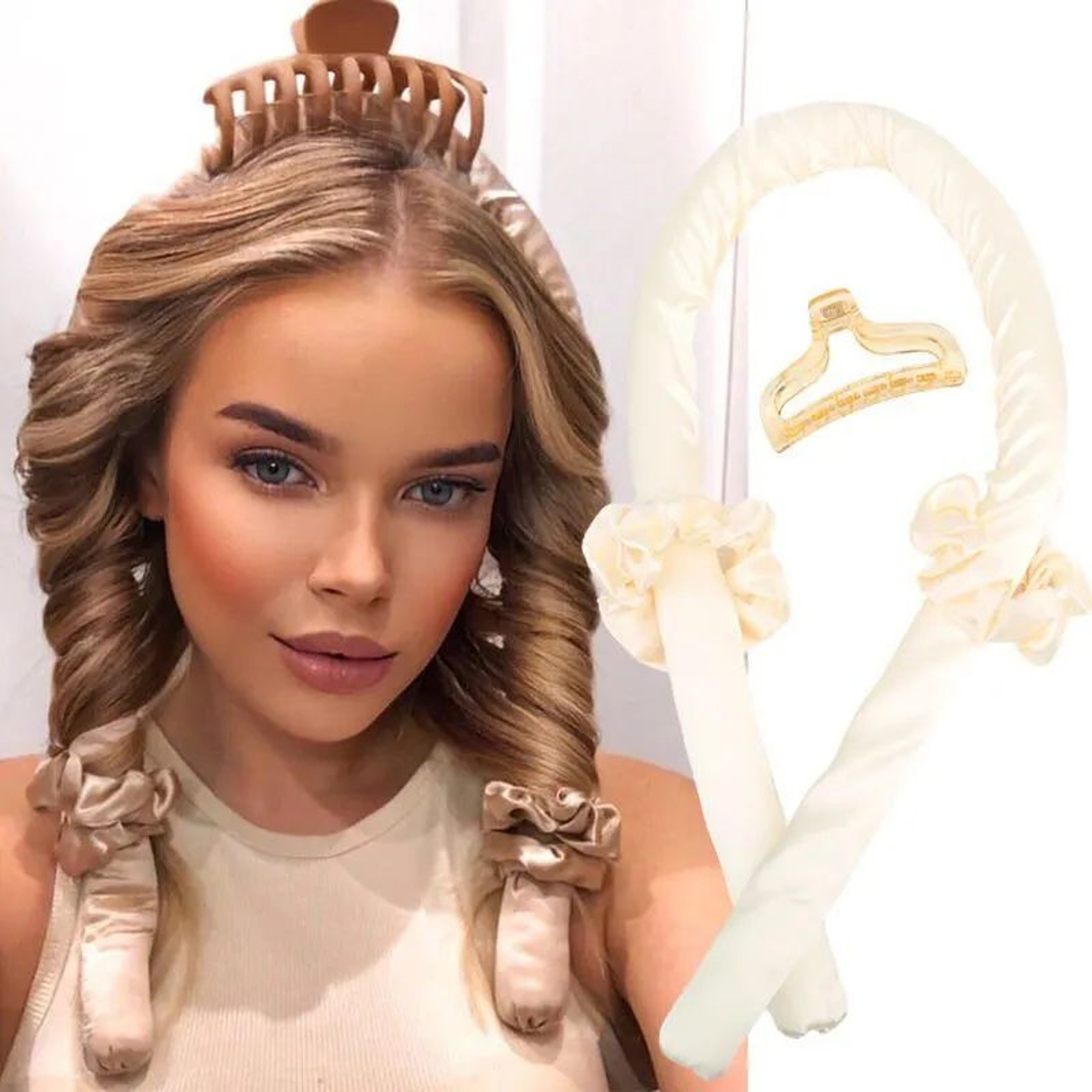 NoHeat Sleeping Curling Rod Foam  Overnight Big Wave Hair Curler Band DIY Heatless Curling Set For  0