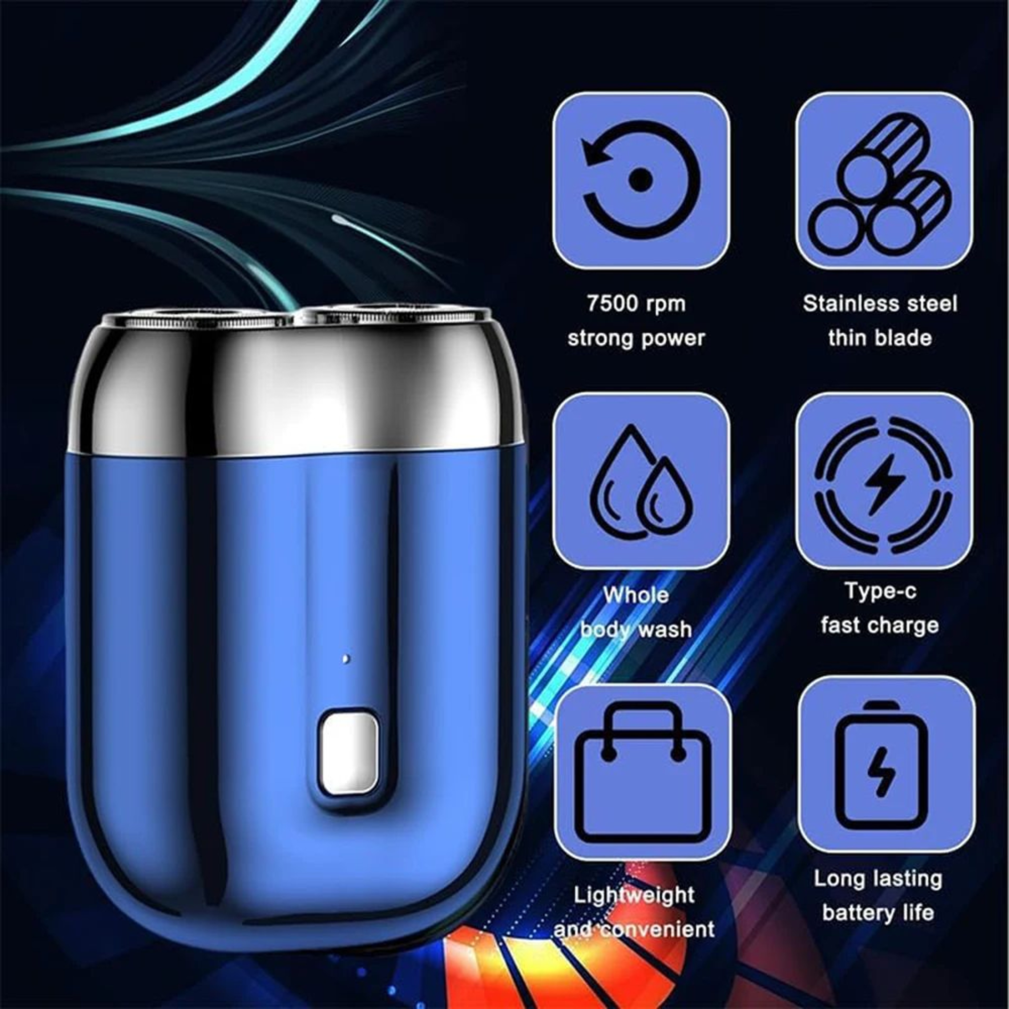 Portable DoubleHead Mini Magnetic Electric Shaver For Men USB Rechargeable Travel Beard Razor Compa 2