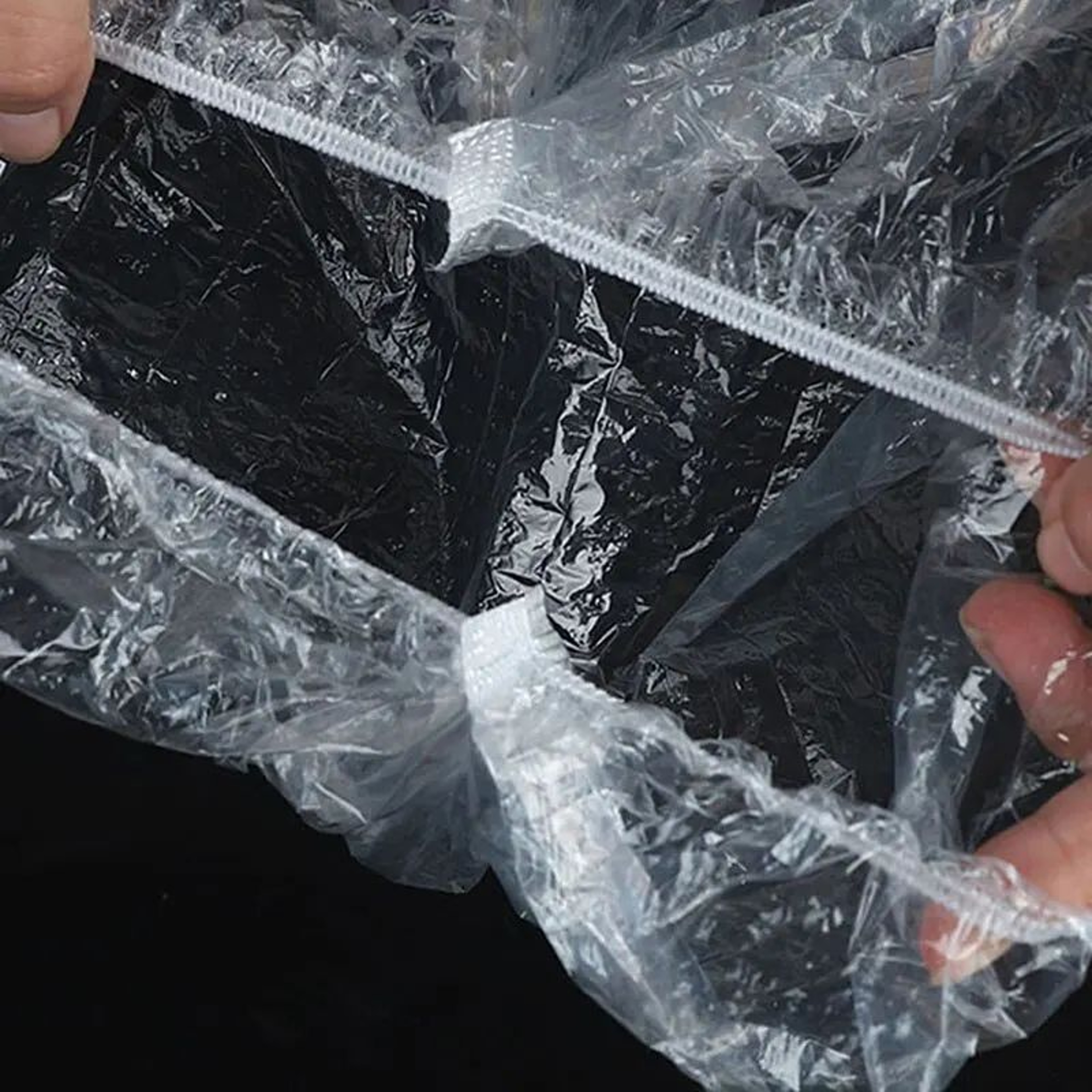 100 Pcs Disposable Shower Caps 165in Thickened Plastic Hair Cover With Elastic Band Waterproof Bath 3