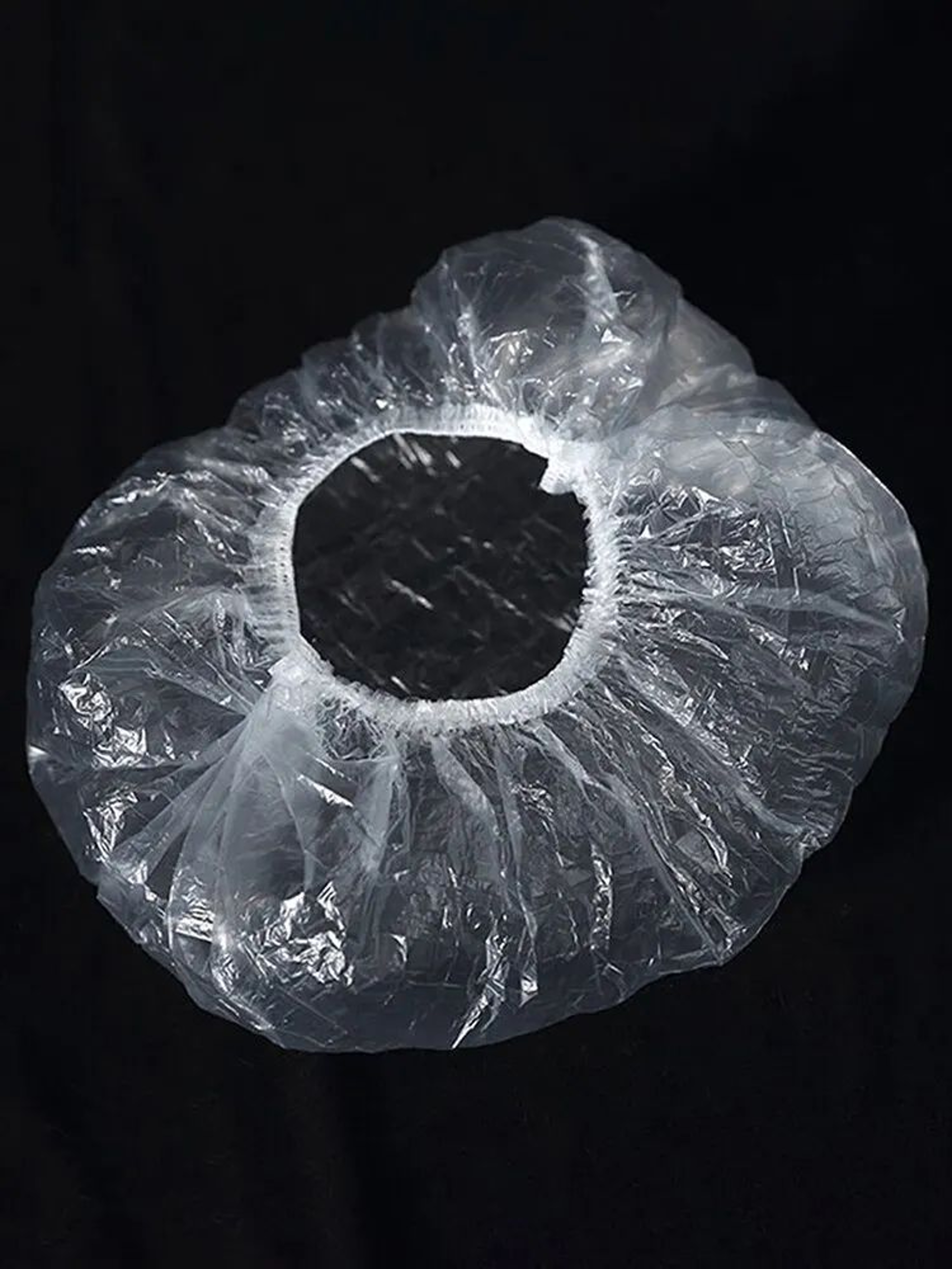 100 Pcs Disposable Shower Caps 165in Thickened Plastic Hair Cover With Elastic Band Waterproof Bath 6
