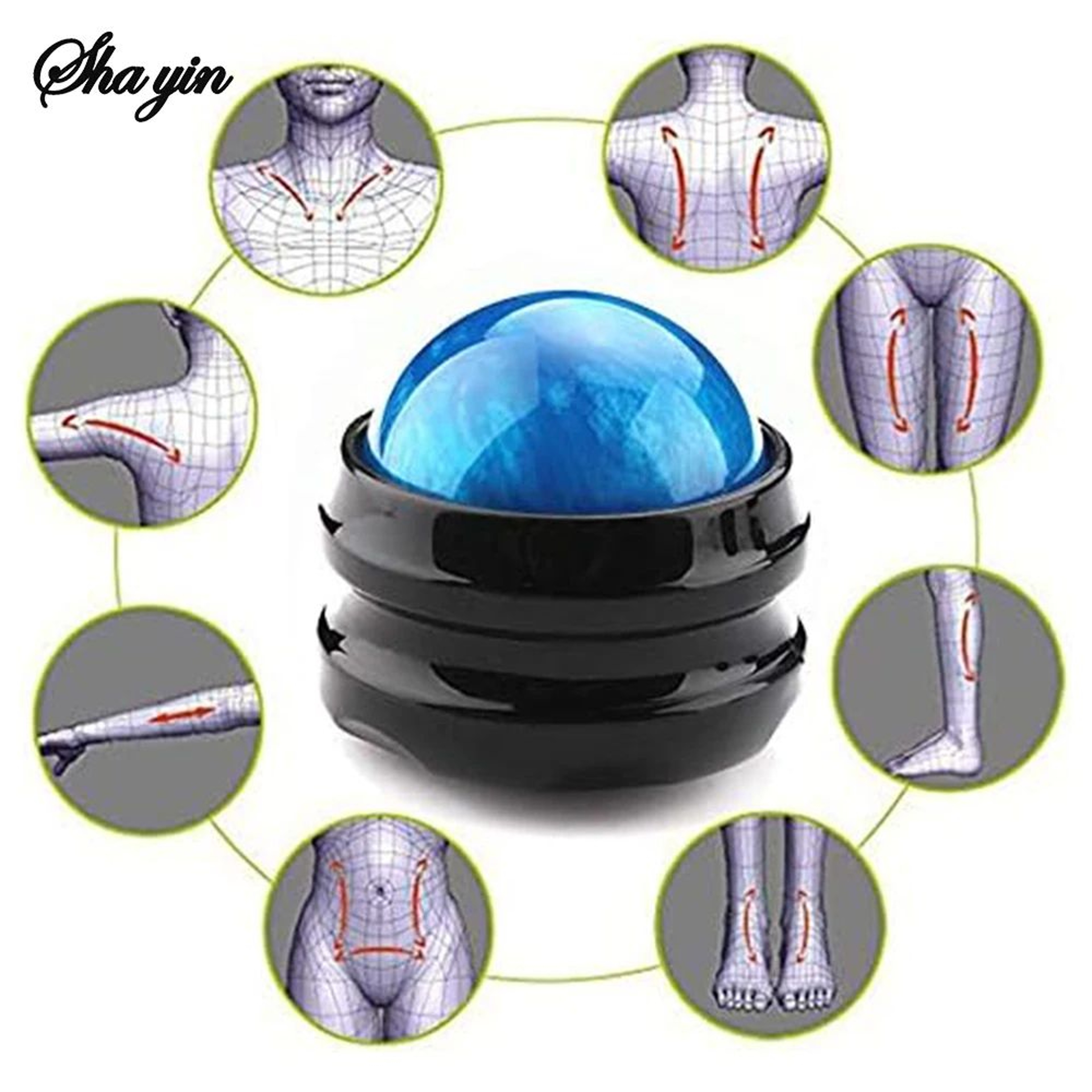 Mini Manual Massage Ball Roller 360 Spin Self Massage Tool For Back Shoulders  Feet Portable Deep T 4