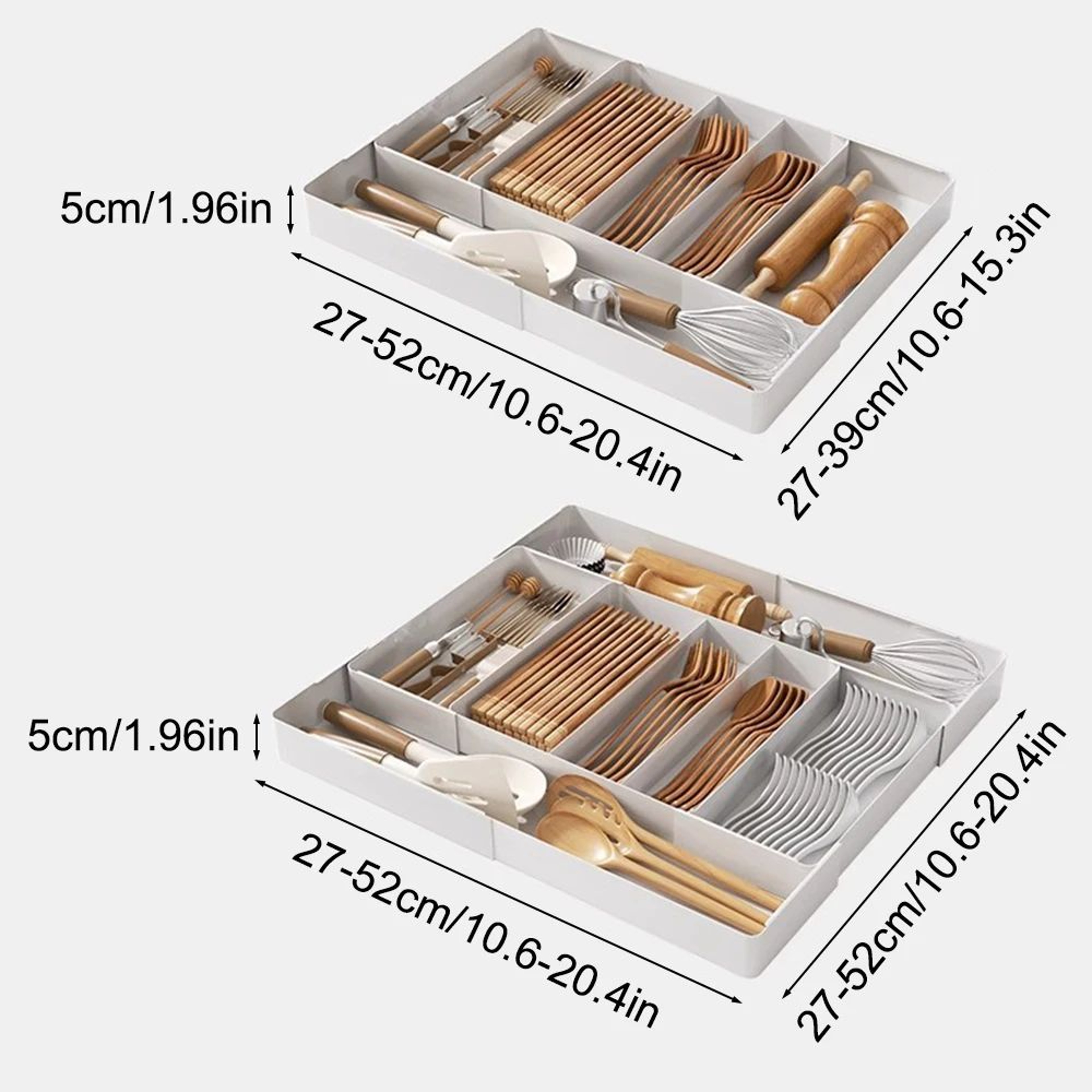 Expandable Adjustable Drawer Organizer Cutlery Tray  Versatile Kitchen Utensil Holder For Spoons Fo 5