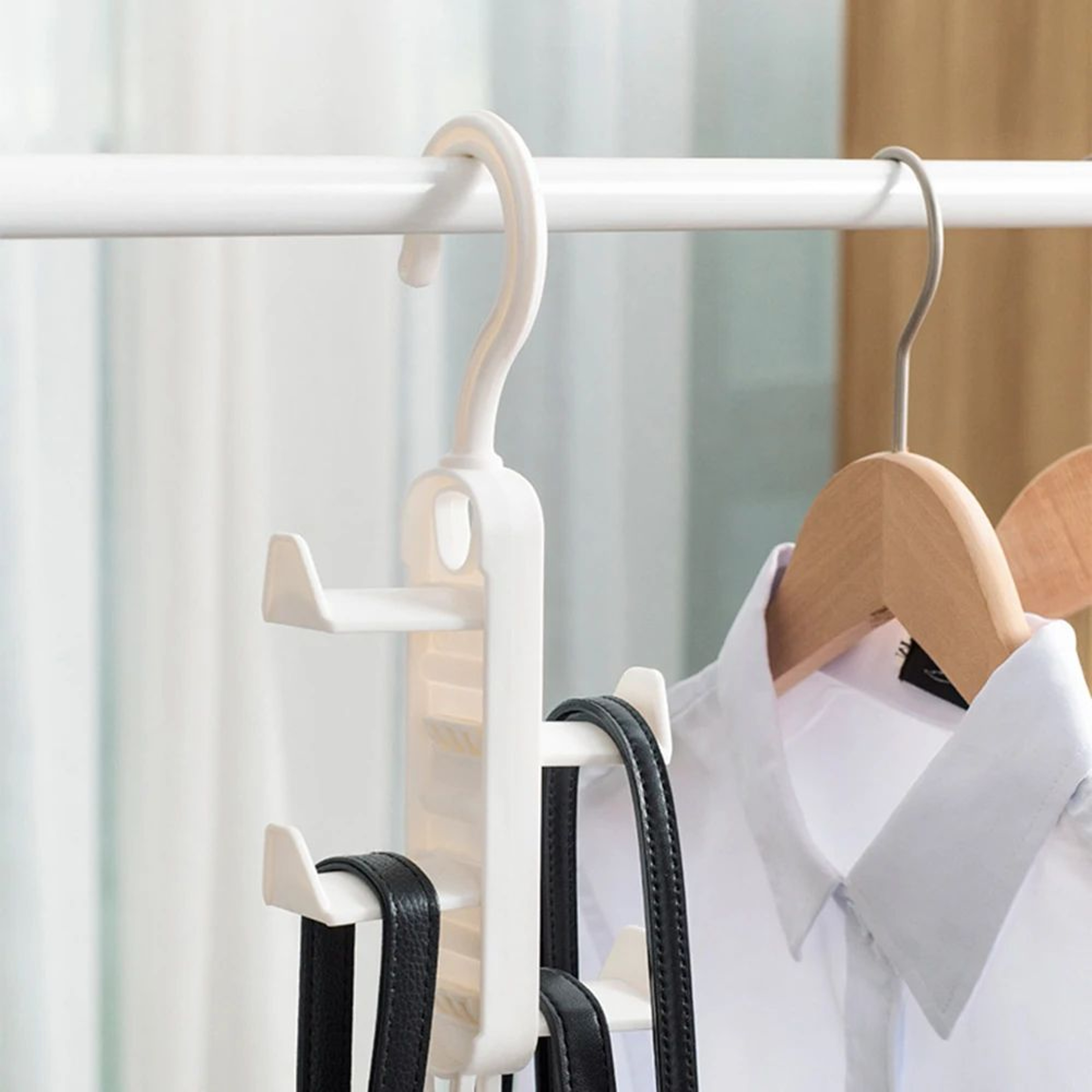 NoDrill Wardrobe Door Hanger Rack  TraceFree Multifunction Clothes  Hat Organizer Hook For Bags Coa 3