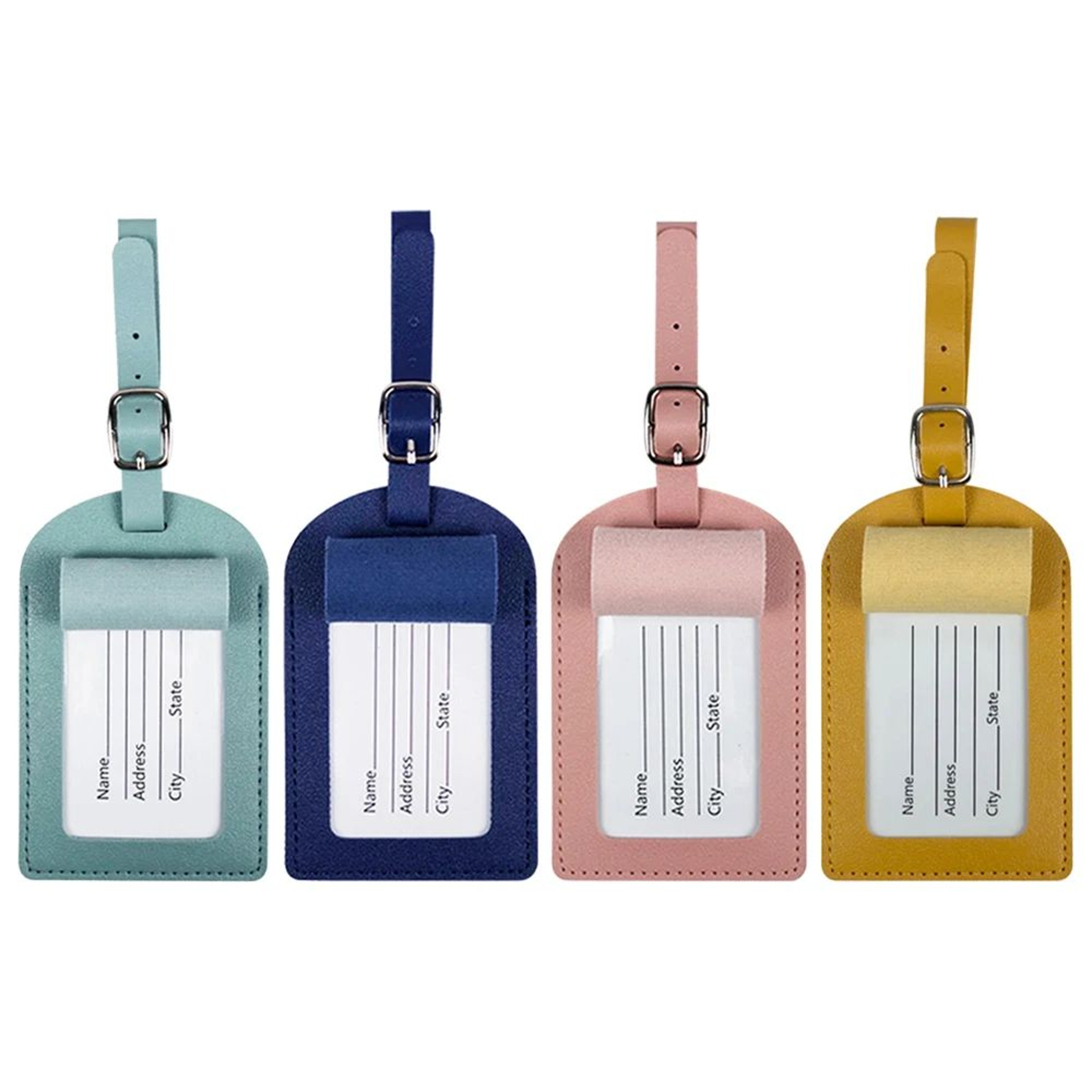 PU Leather Passport Cover  Luggage Tag Set With Hot Stamping  Thickened Travel ID Tag For Suitcase  2