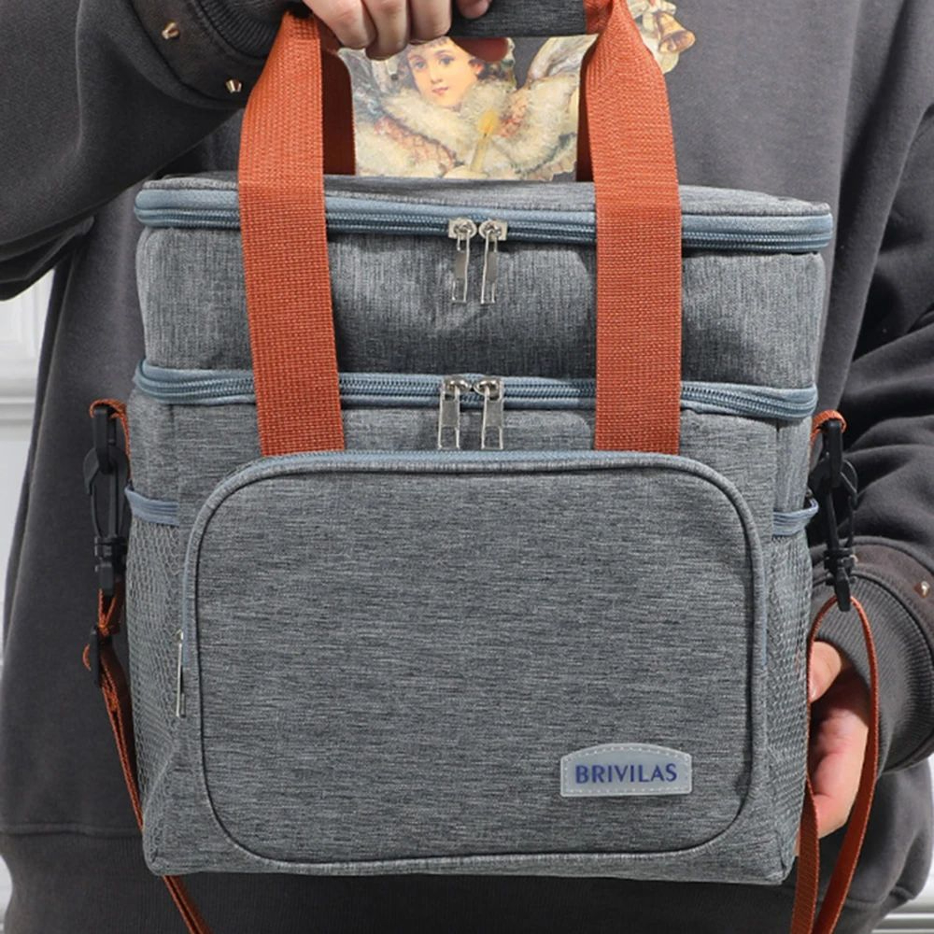 Fashion Crossbody Insulated Lunch Bag  Large Capacity Thermal Food Organizer For Work Travel Busine 0